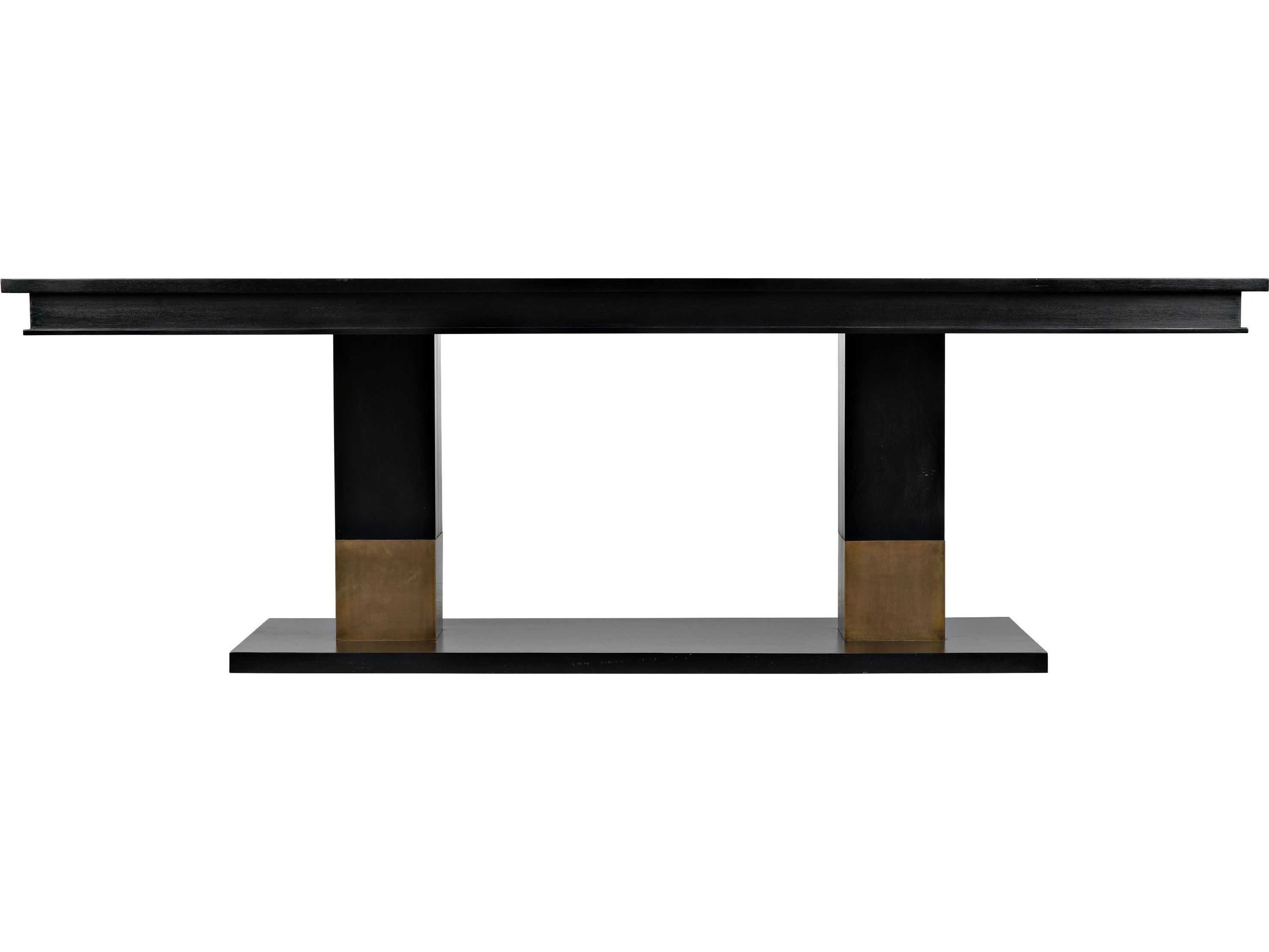 Noir Rectangular Wood Hand Rubbed Black Dining Table