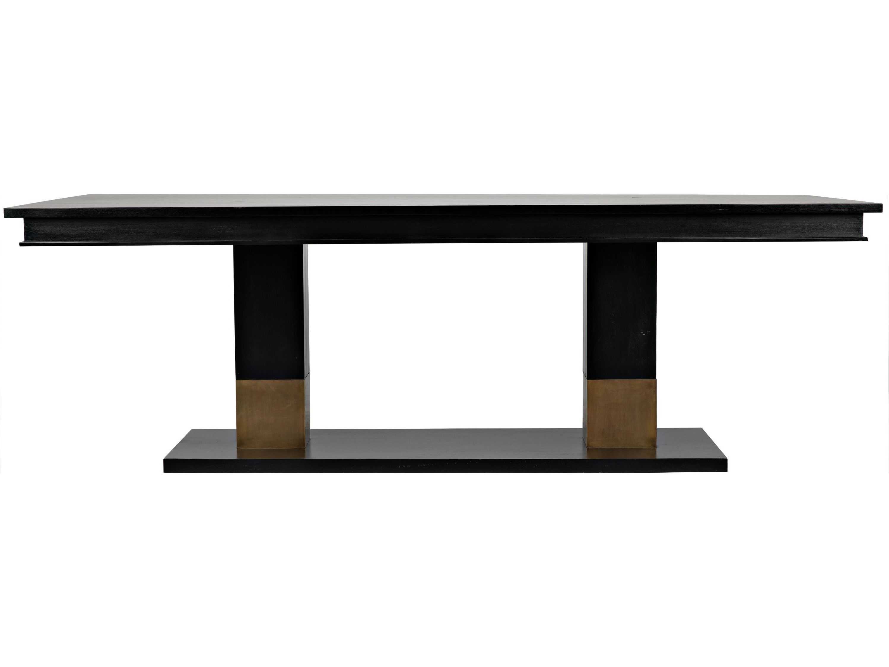Noir Rectangular Wood Hand Rubbed Black Dining Table