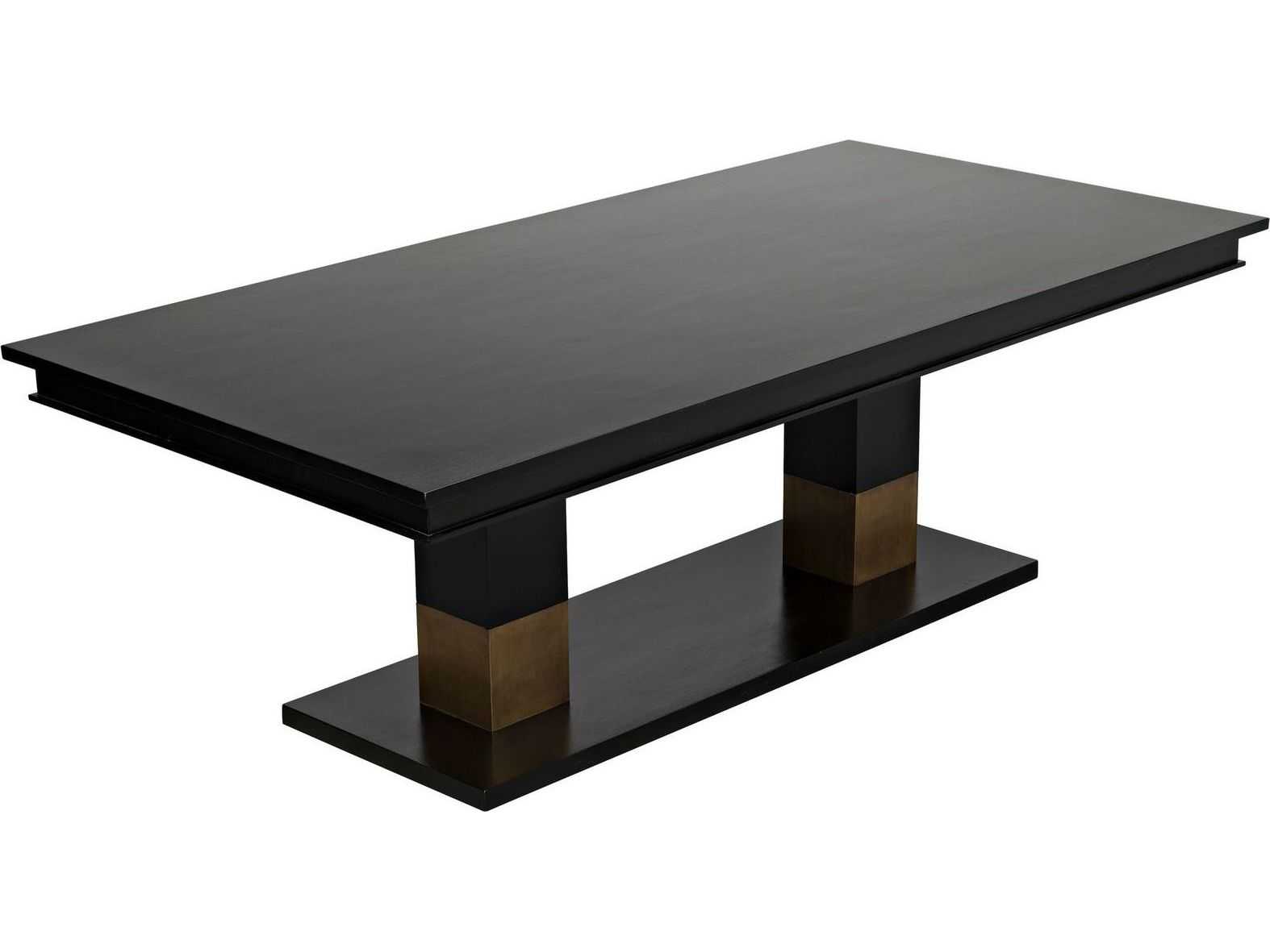 Noir Rectangular Wood Hand Rubbed Black Dining Table