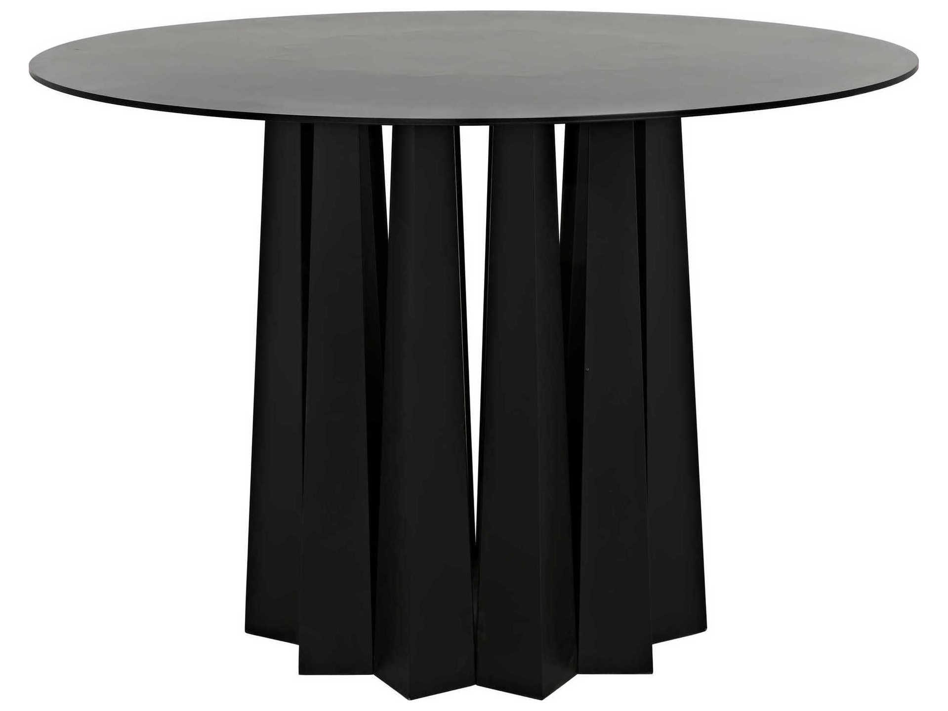 Noir Round Black Metal Dining Table