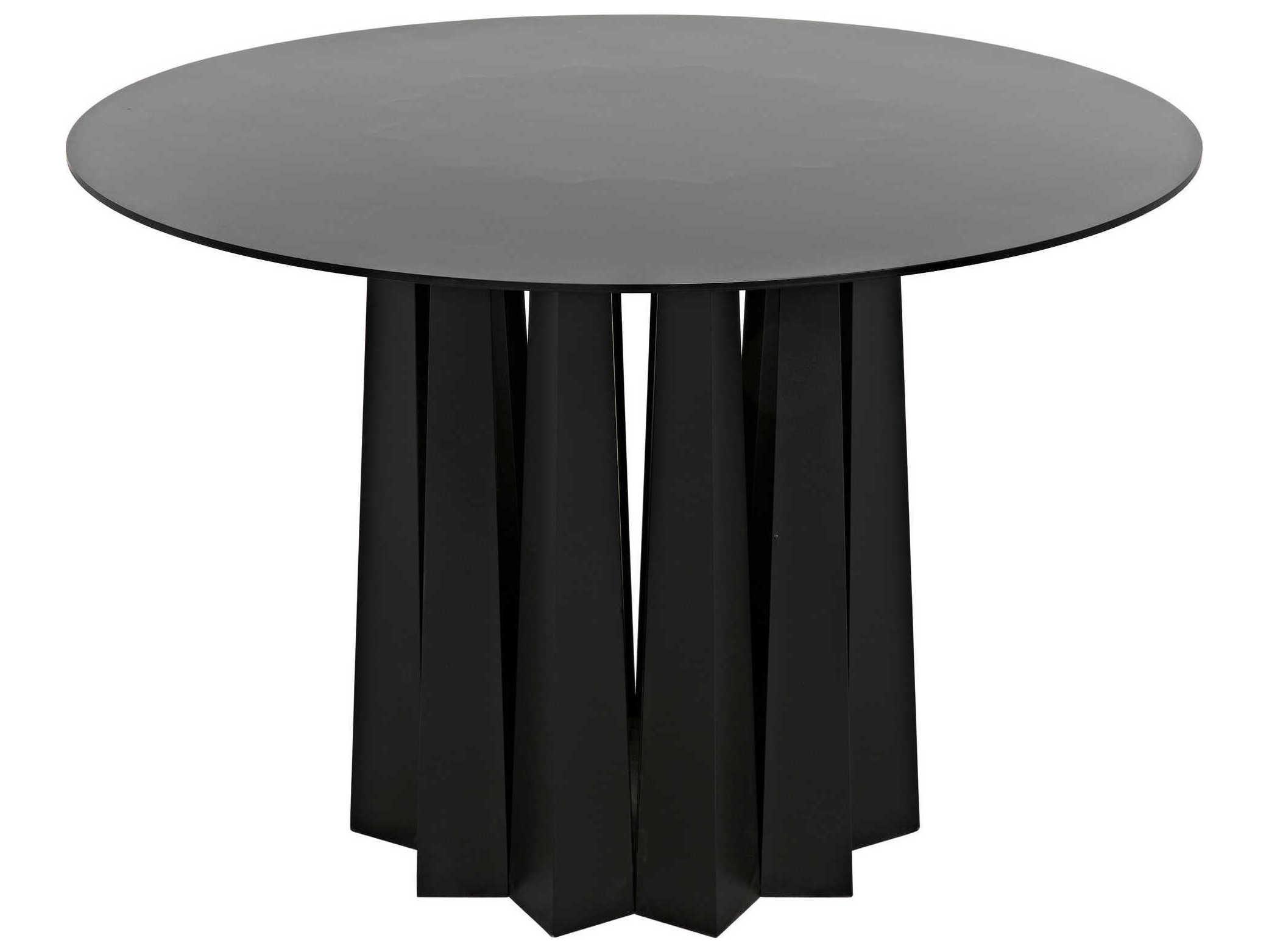 Noir Round Black Metal Dining Table