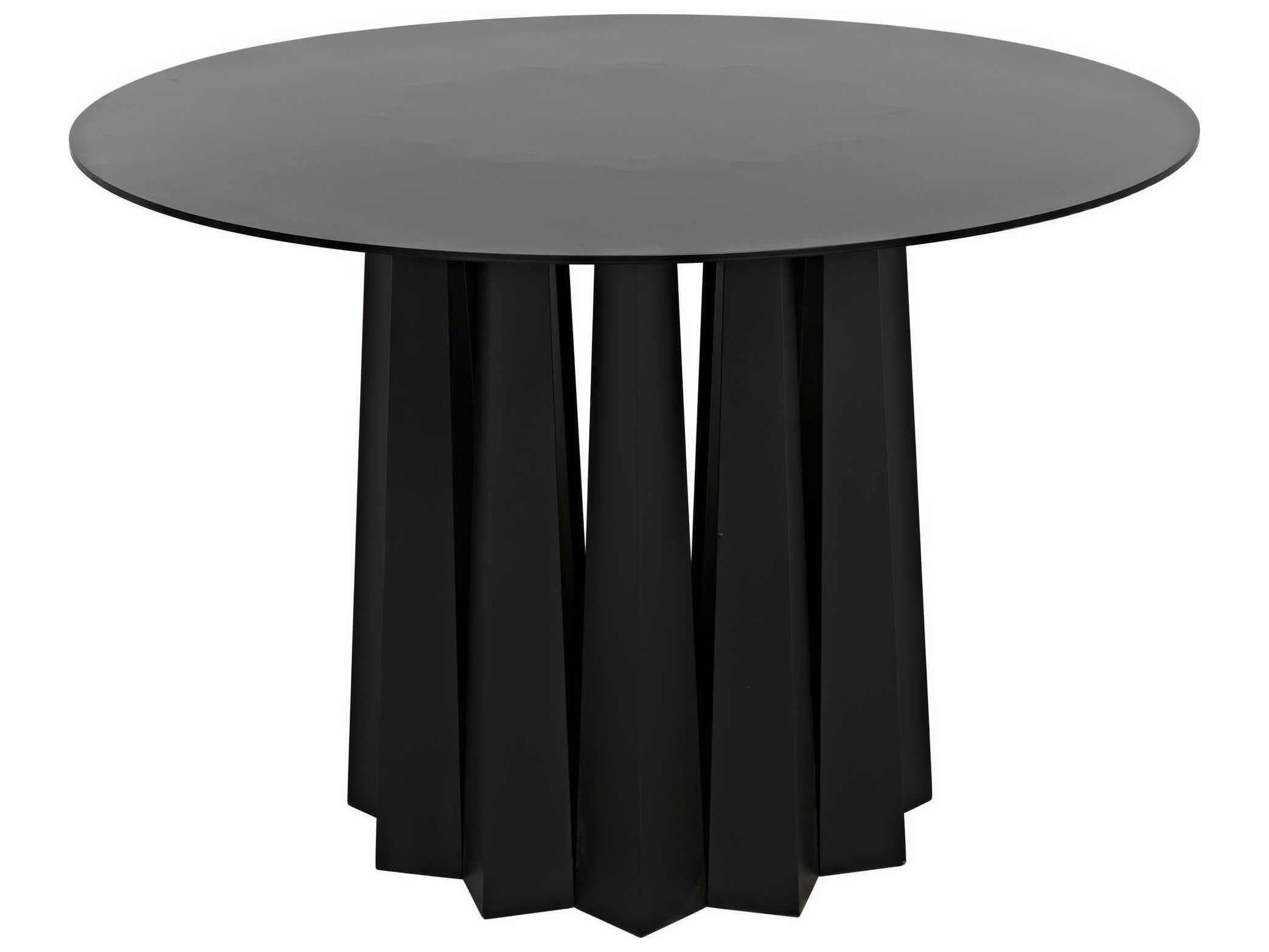 Noir Round Black Metal Dining Table
