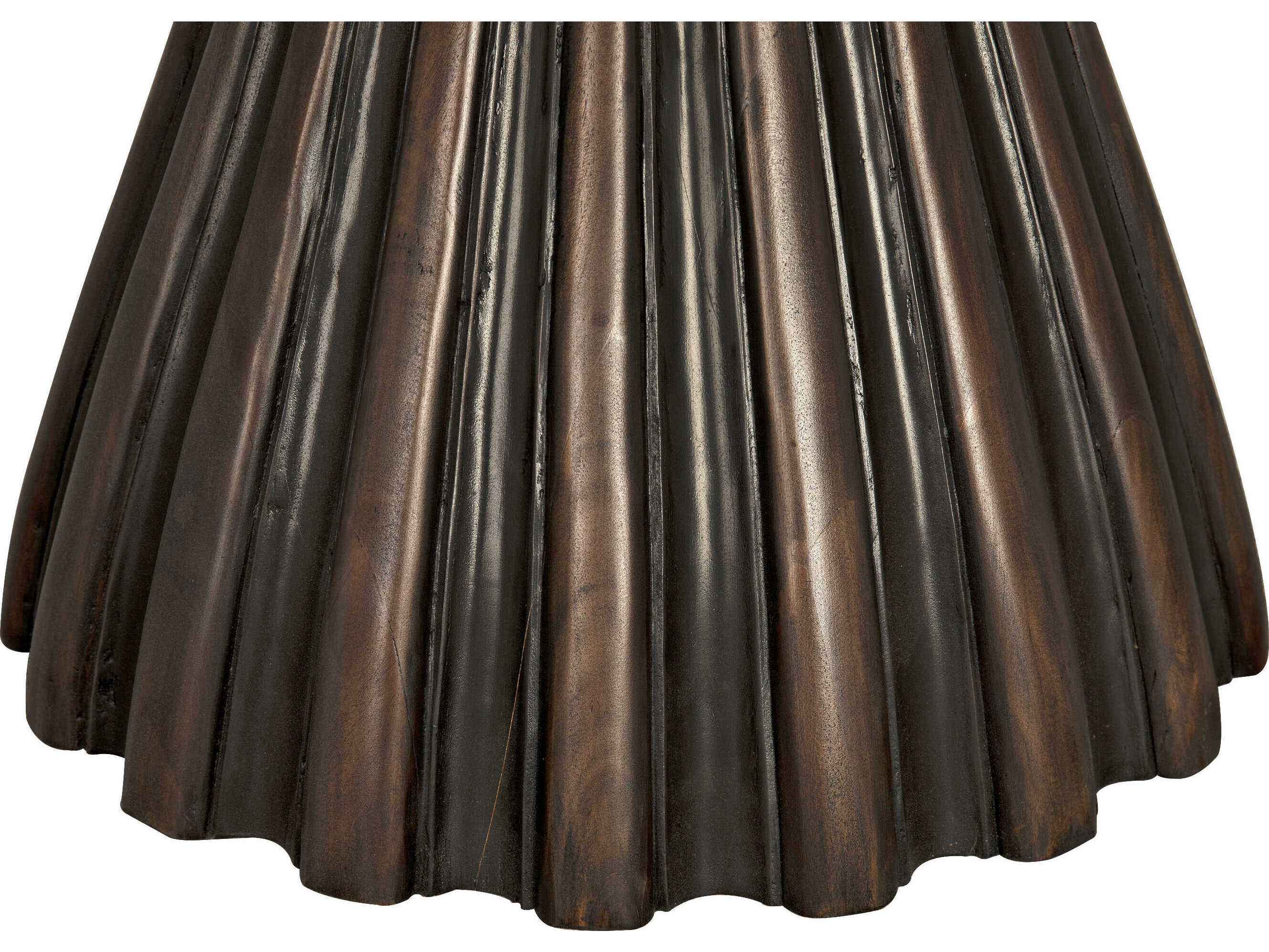 Noir Round Wood Pale With Light Brown Trim Dining Table