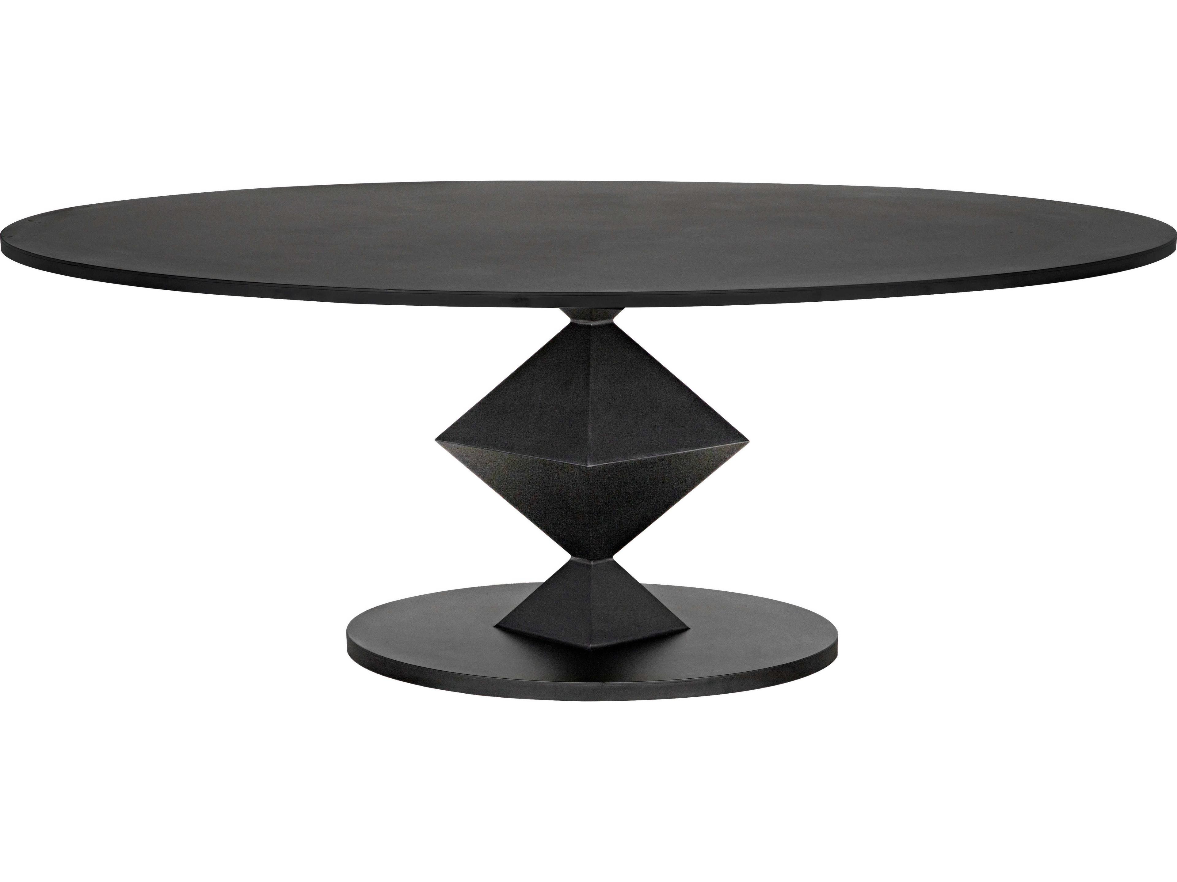 Noir Oval Steel Dining Table