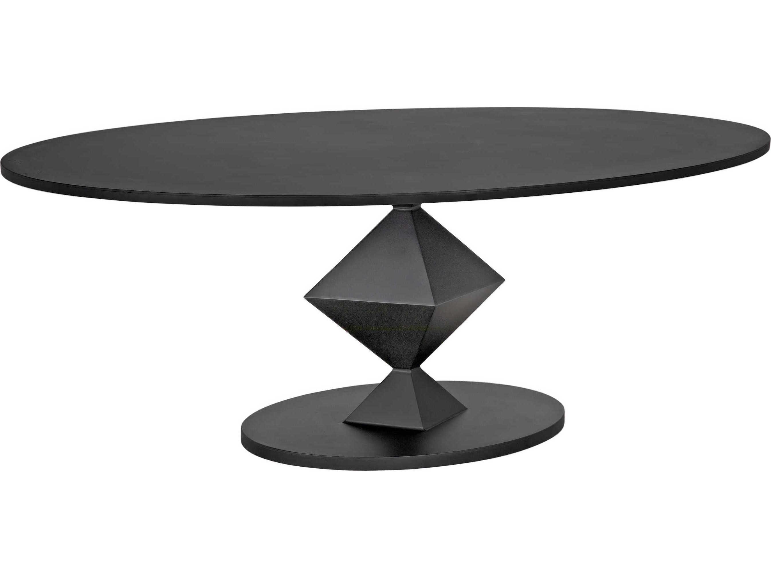 Noir Oval Steel Dining Table