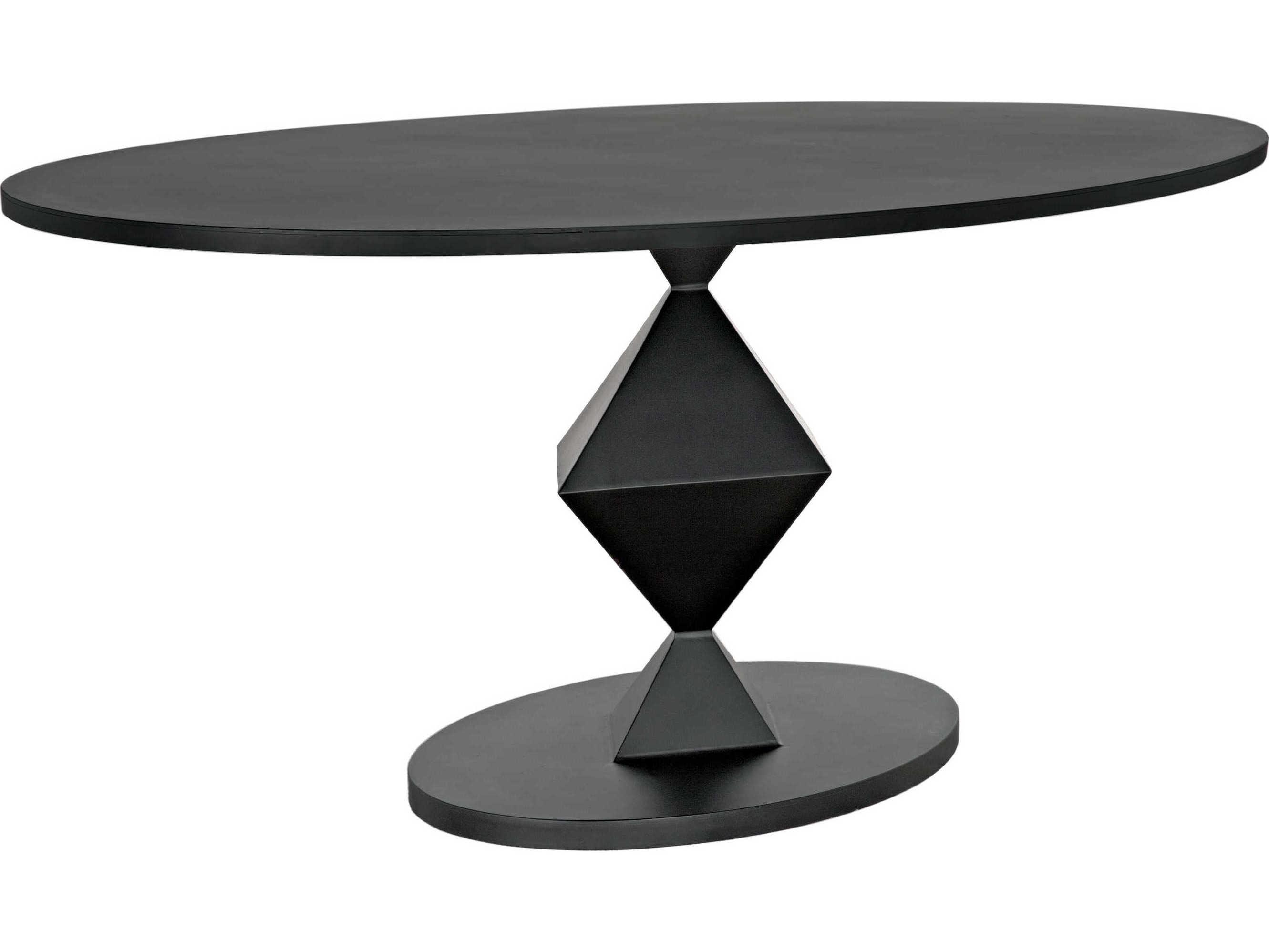 Noir Oval Steel Dining Table