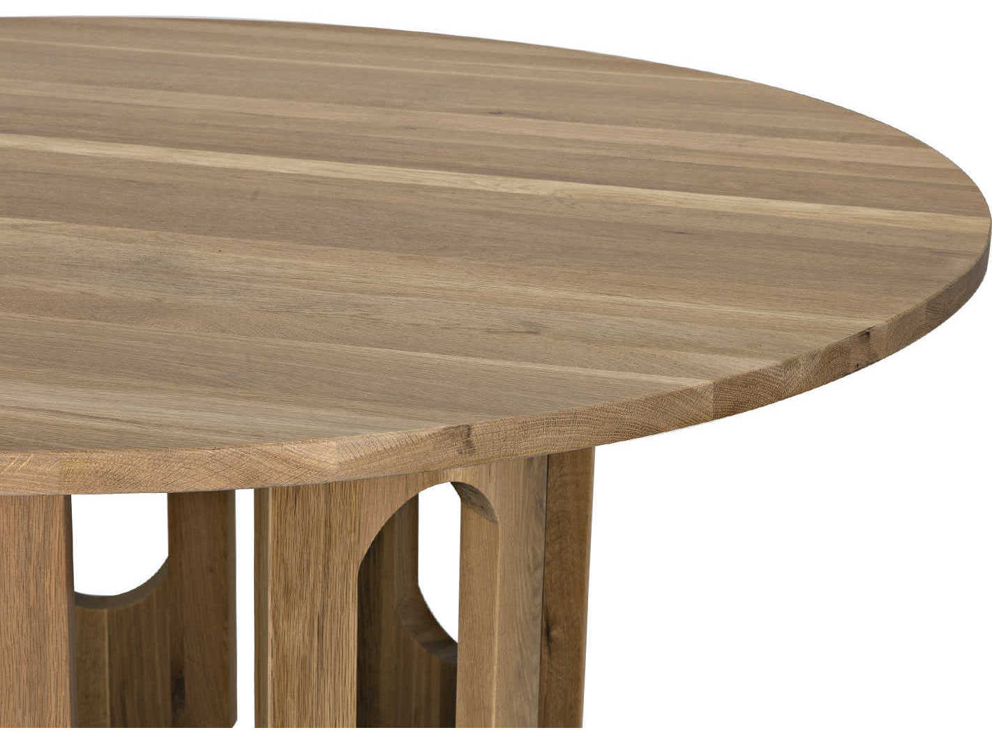 Noir Kirill Round Wood Clear Flat Dining Table