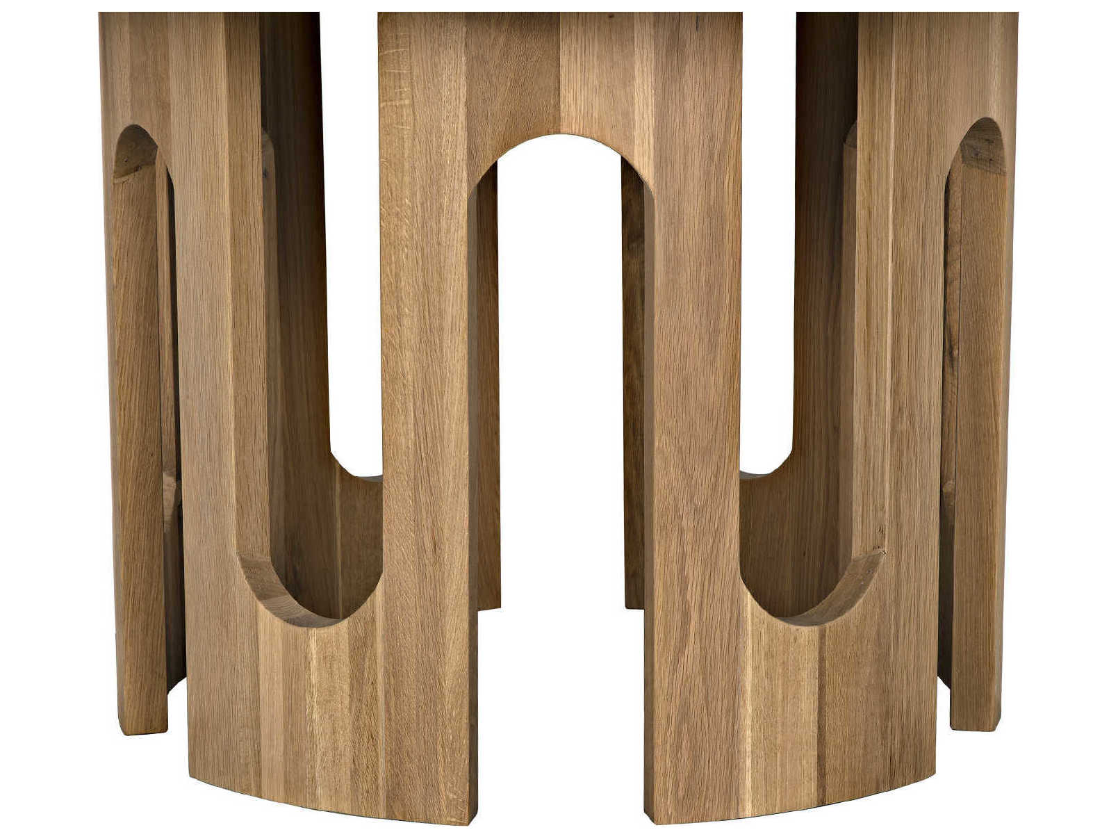 Noir Kirill Round Wood Clear Flat Dining Table