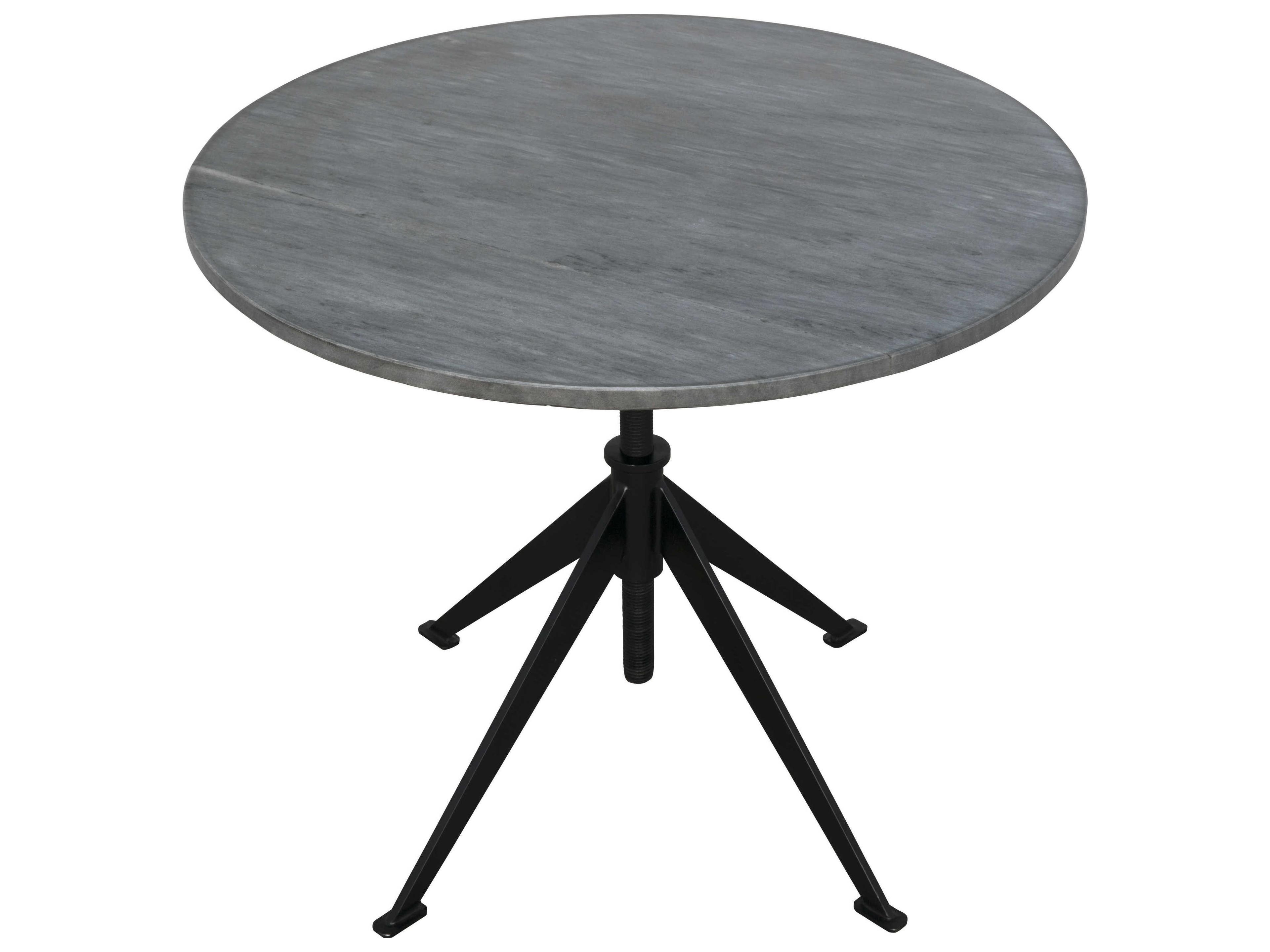 Noir Round Marble Matte Black Dining Table