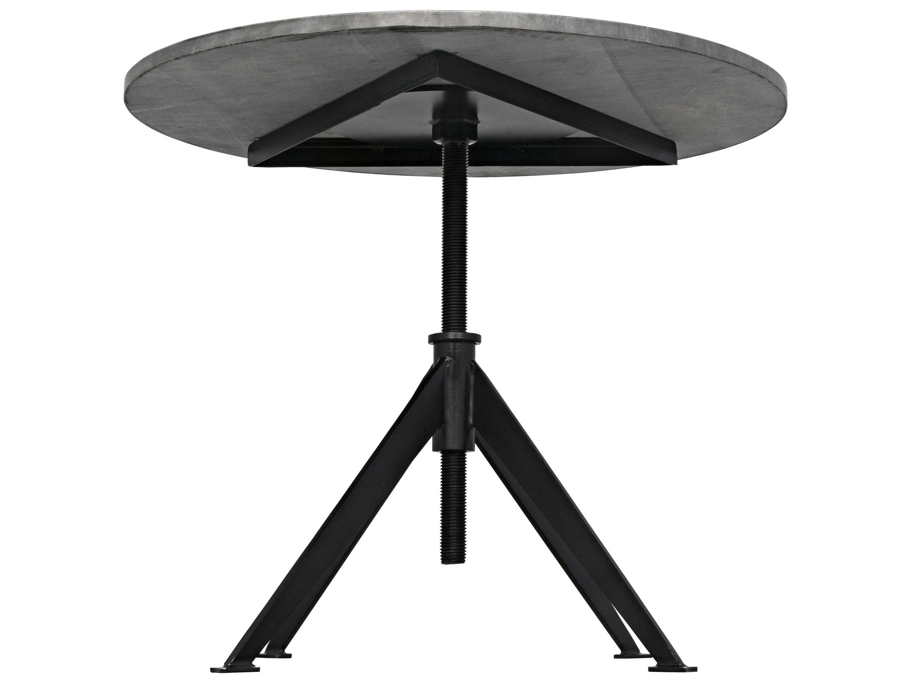 Noir Round Marble Matte Black Dining Table