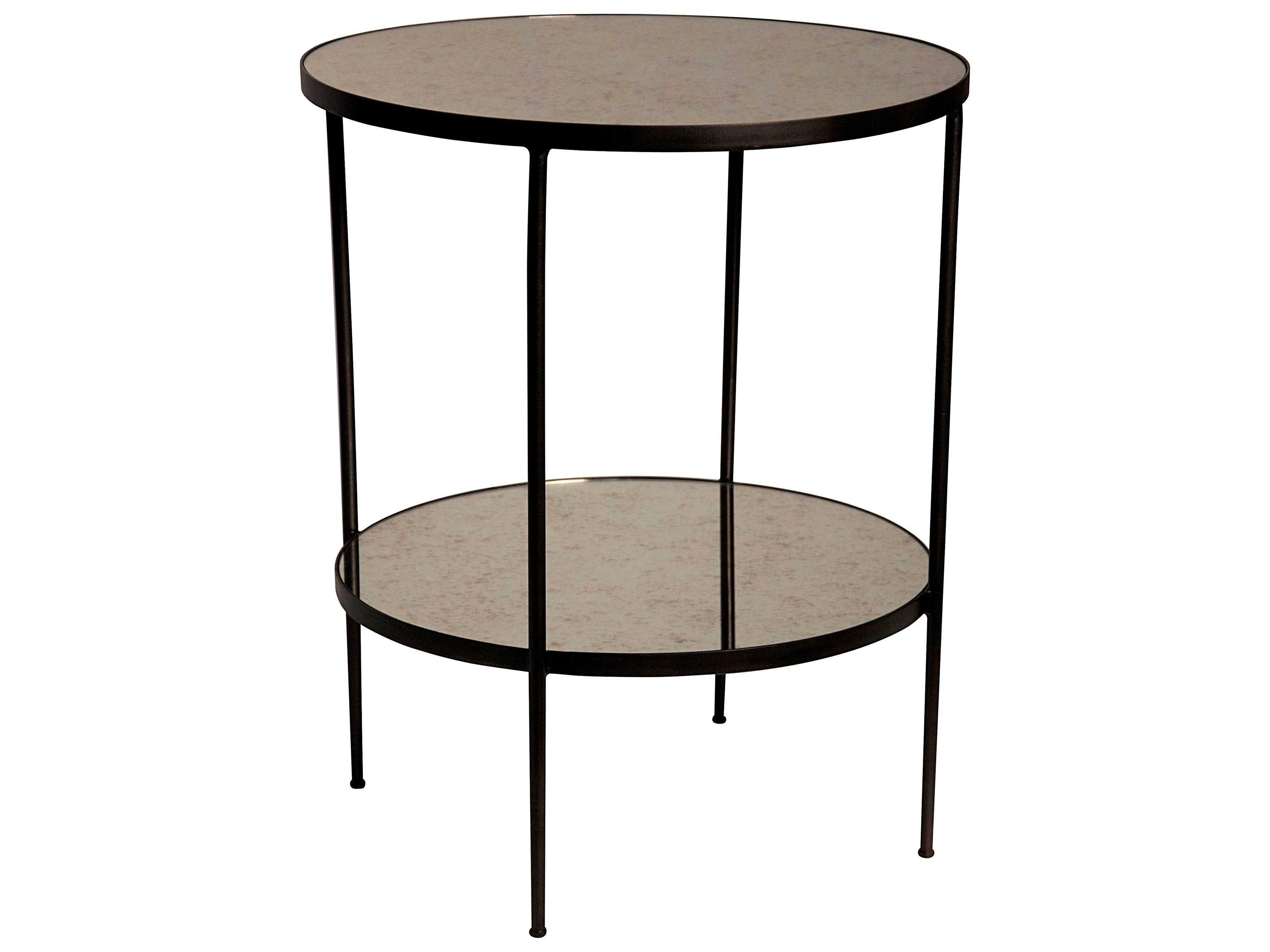 Noir Round Glass End Table