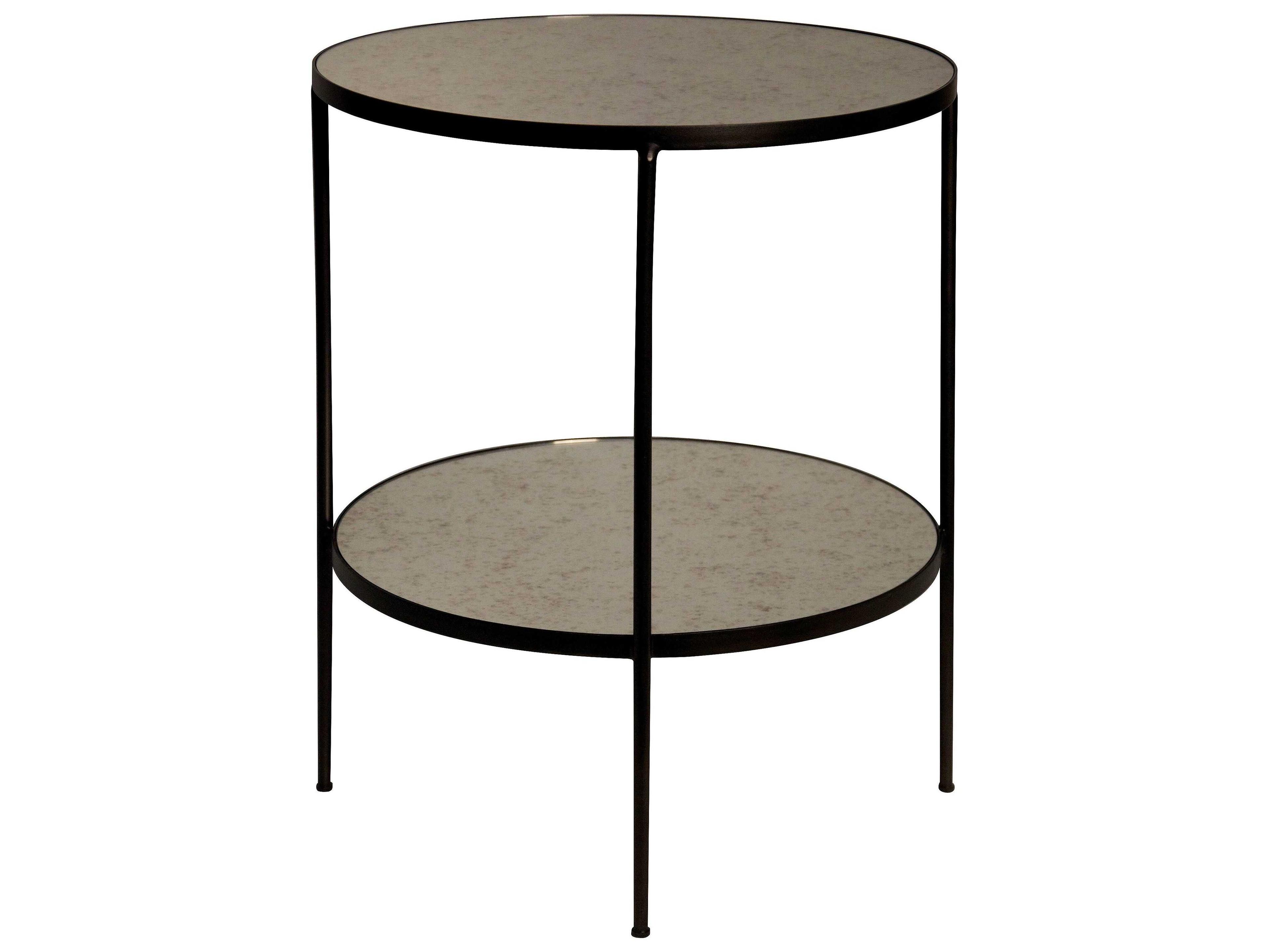 Noir Round Glass End Table