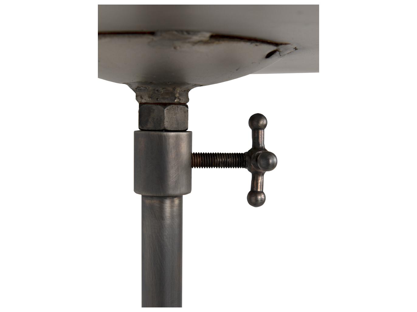 Noir Felix Round Steel Gun Metal End Table