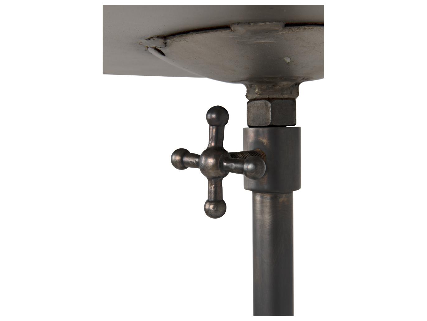 Noir Felix Round Steel Gun Metal End Table