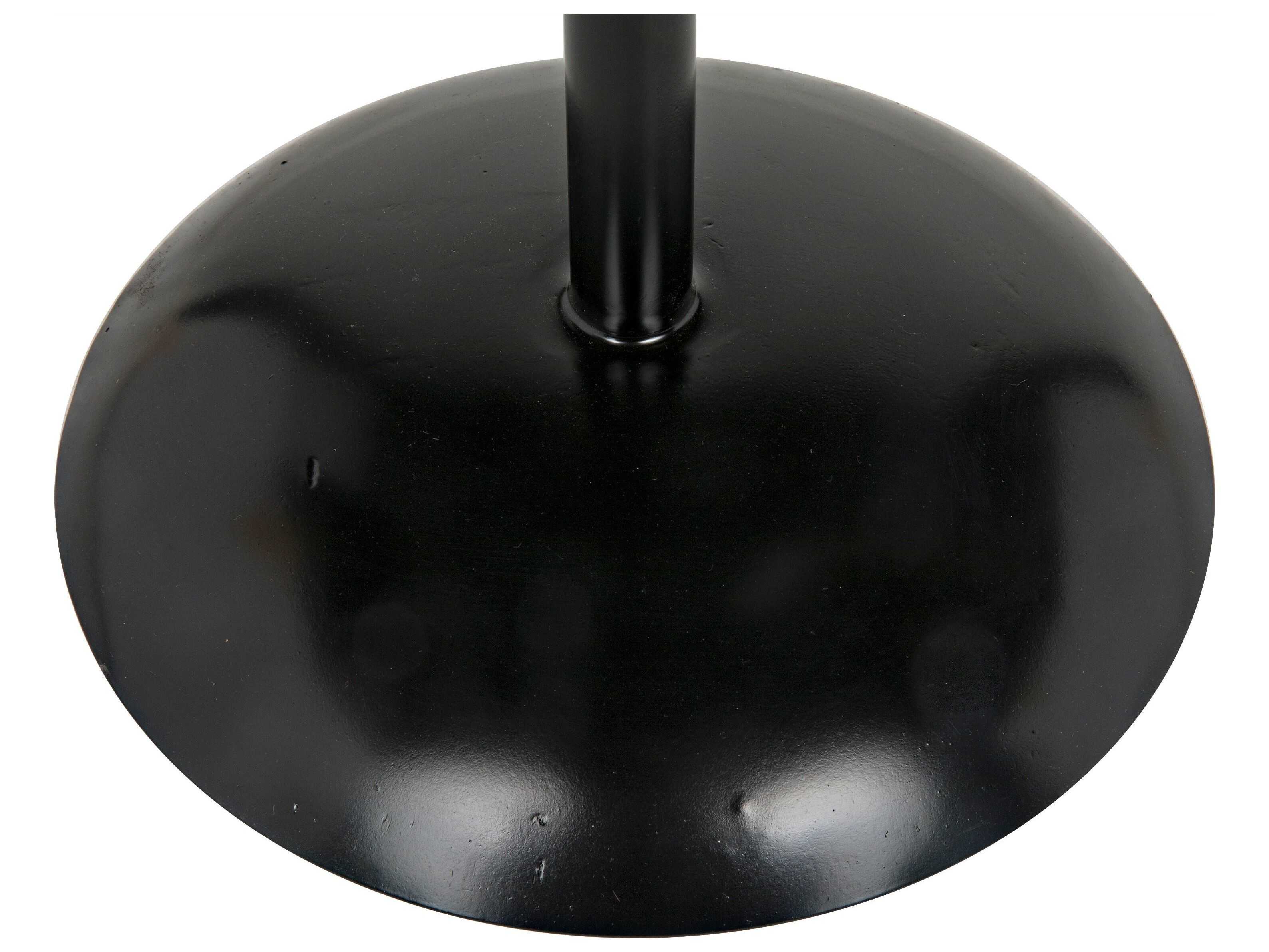 Noir Round Black Metal End Table