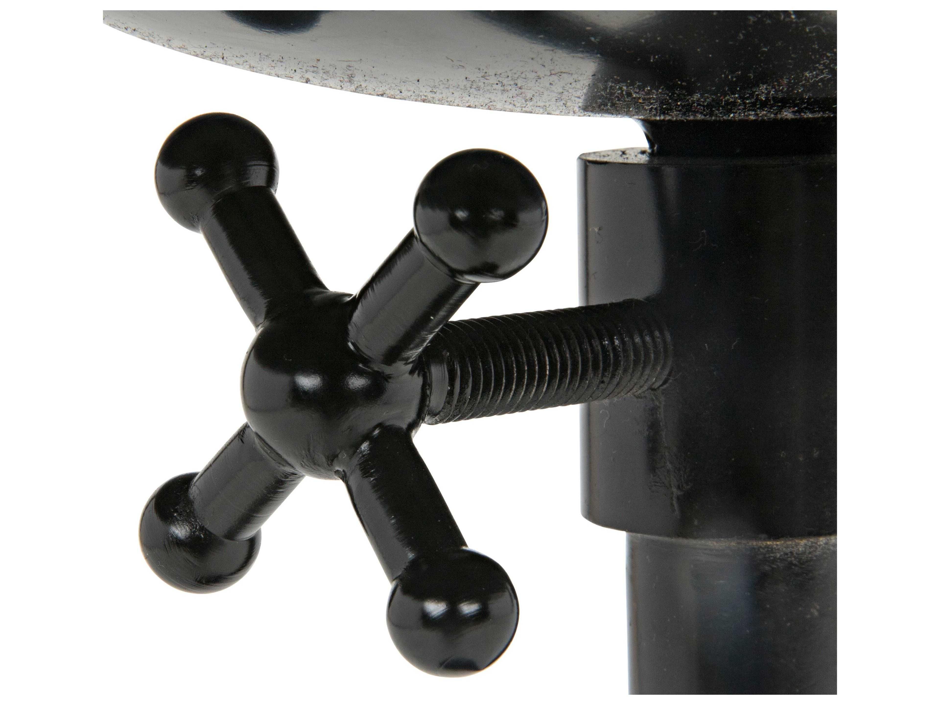 Noir Round Black Metal End Table