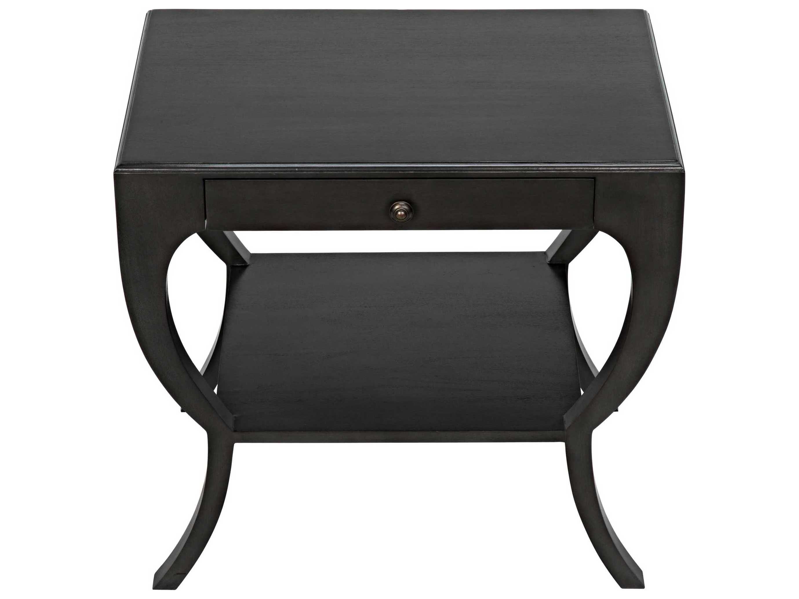 Noir Rectangular Wood Pale End Table