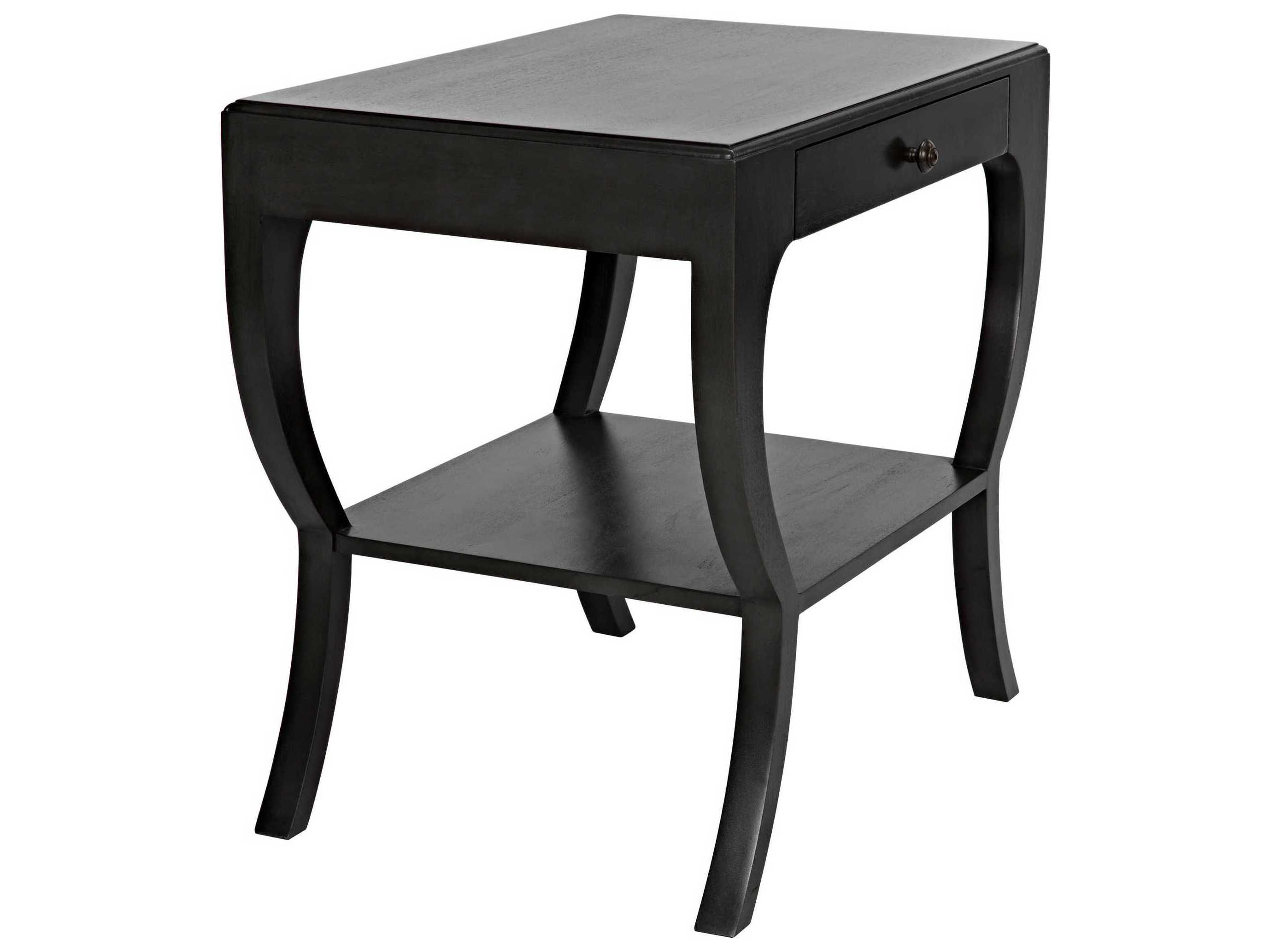 Noir Rectangular Wood Pale End Table