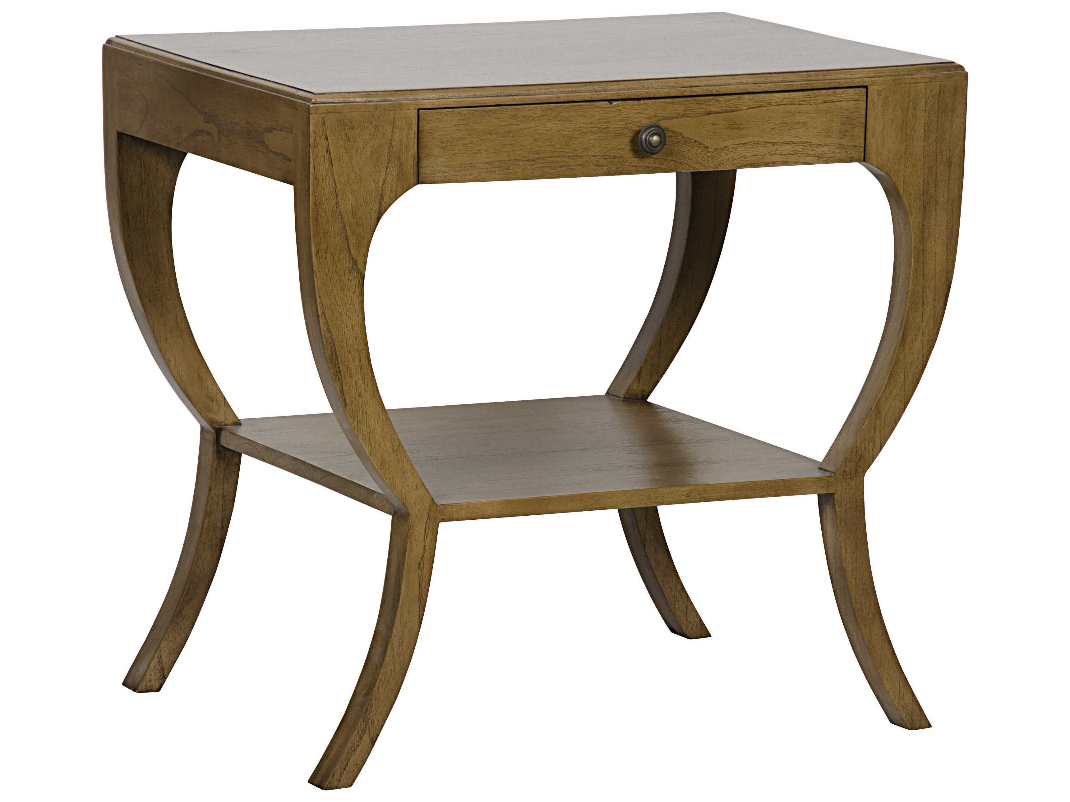 Noir Bedroom Storage 1-Drawer Mahogany Wood Nightstand