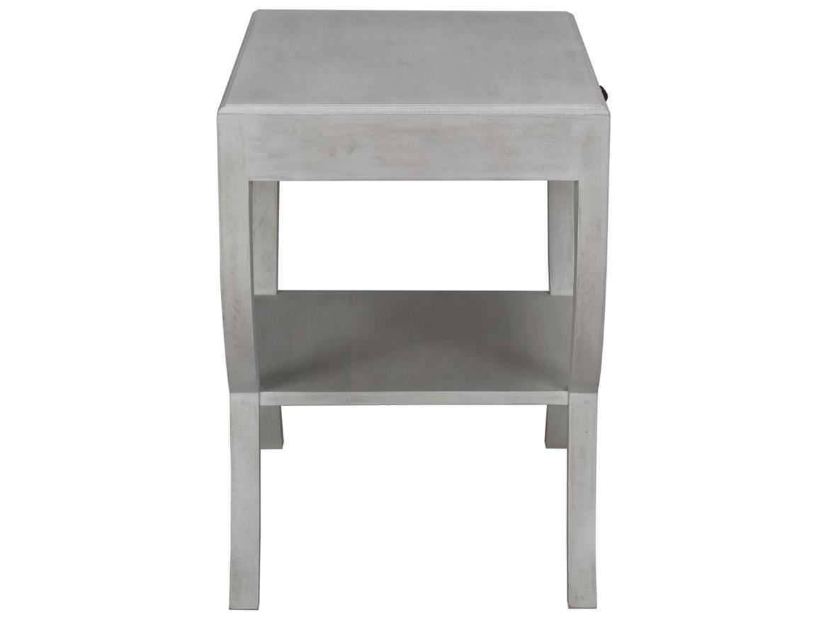 Noir Rectangular Wood White Wash End Table