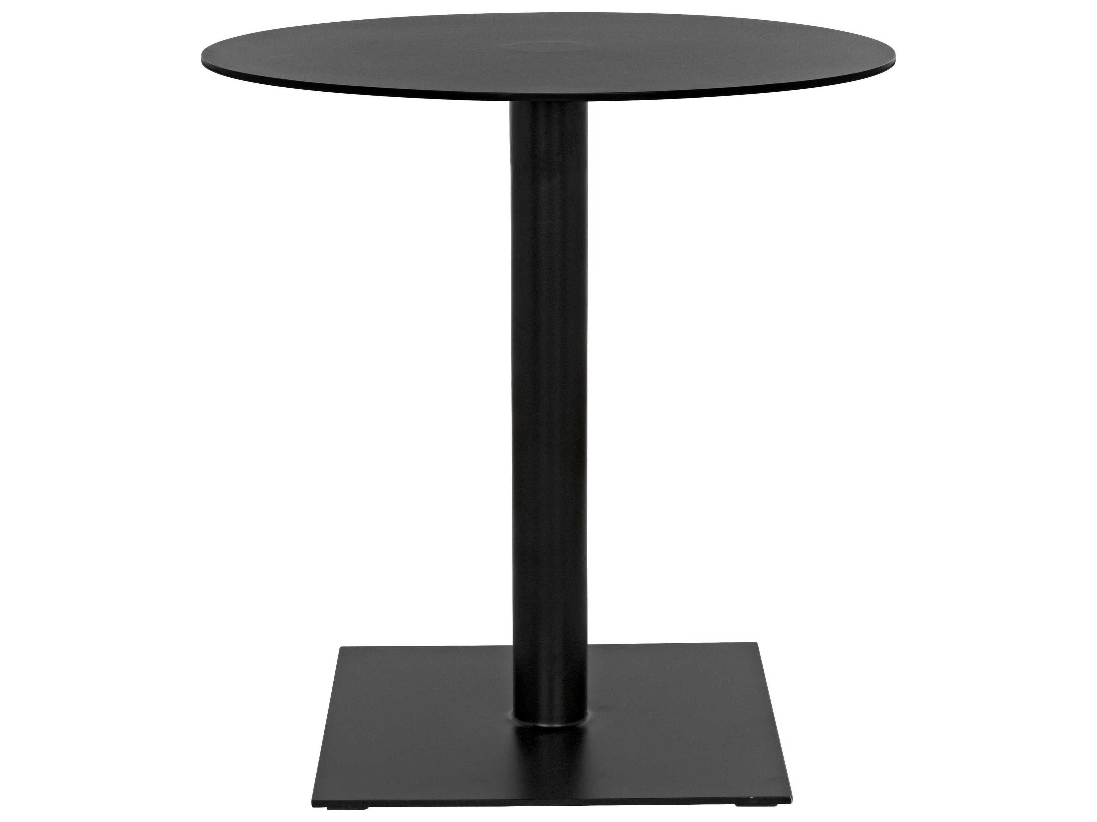 Noir Round Metal End Table