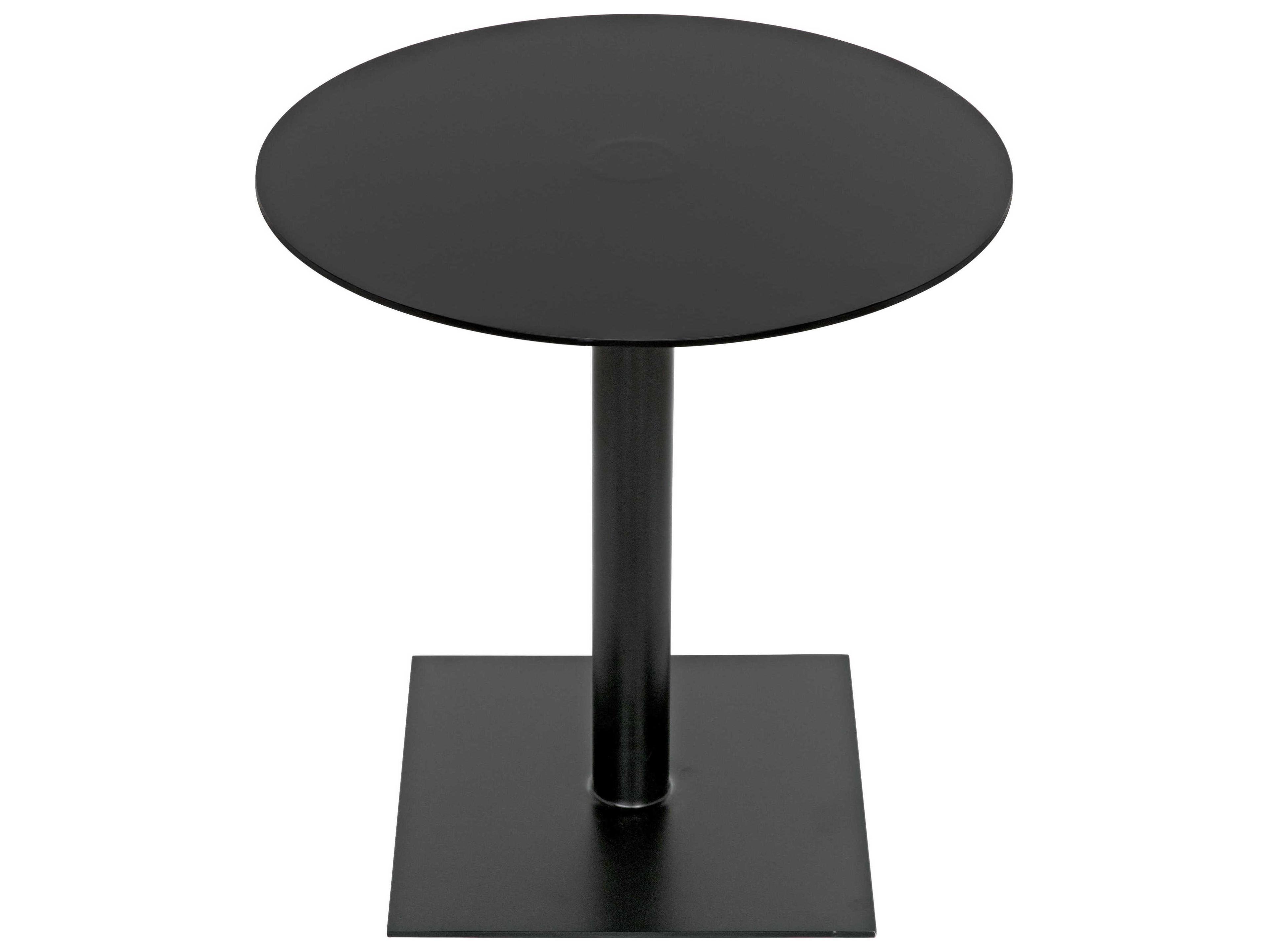 Noir Round Metal End Table