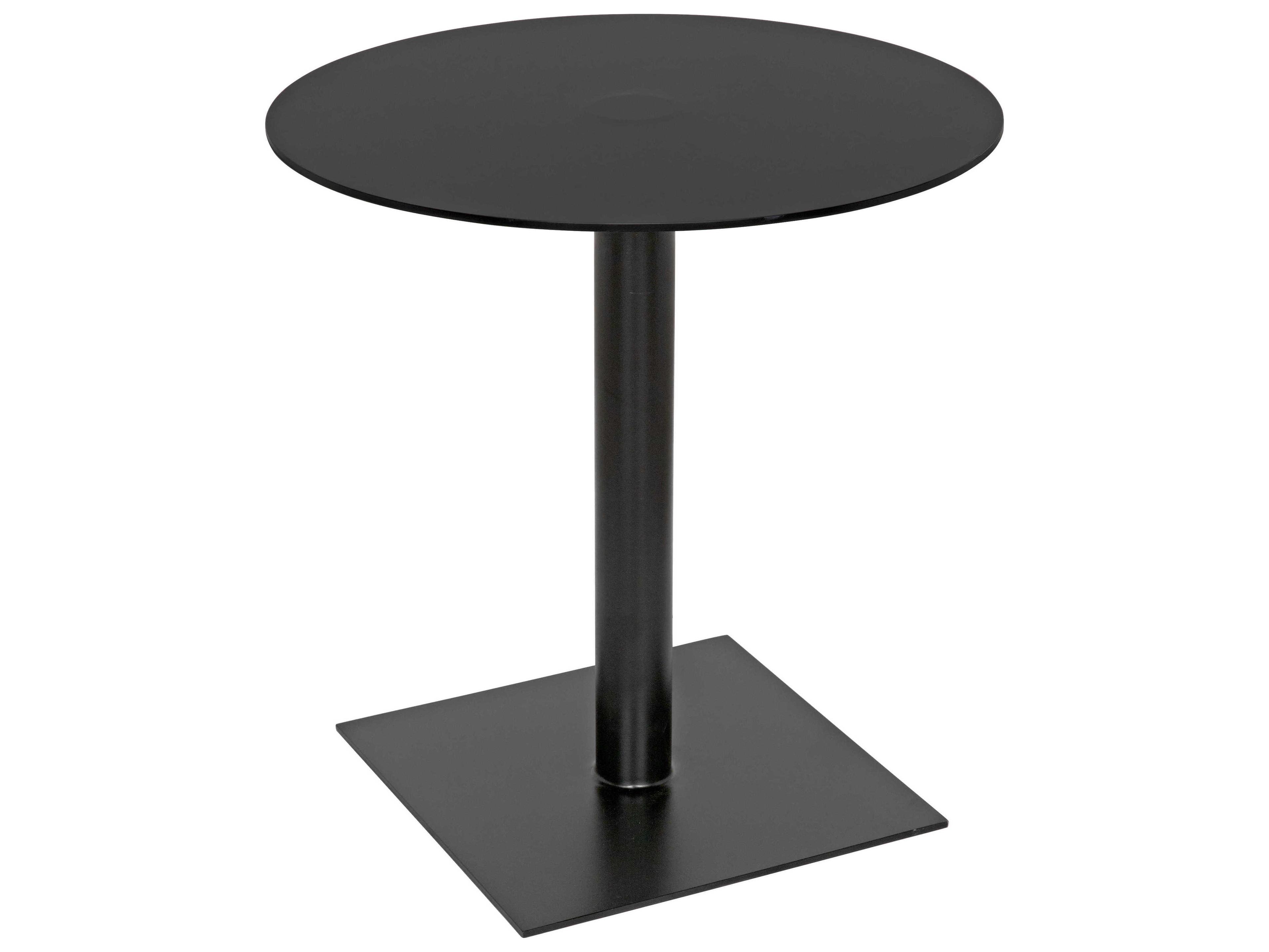 Noir Round Metal End Table