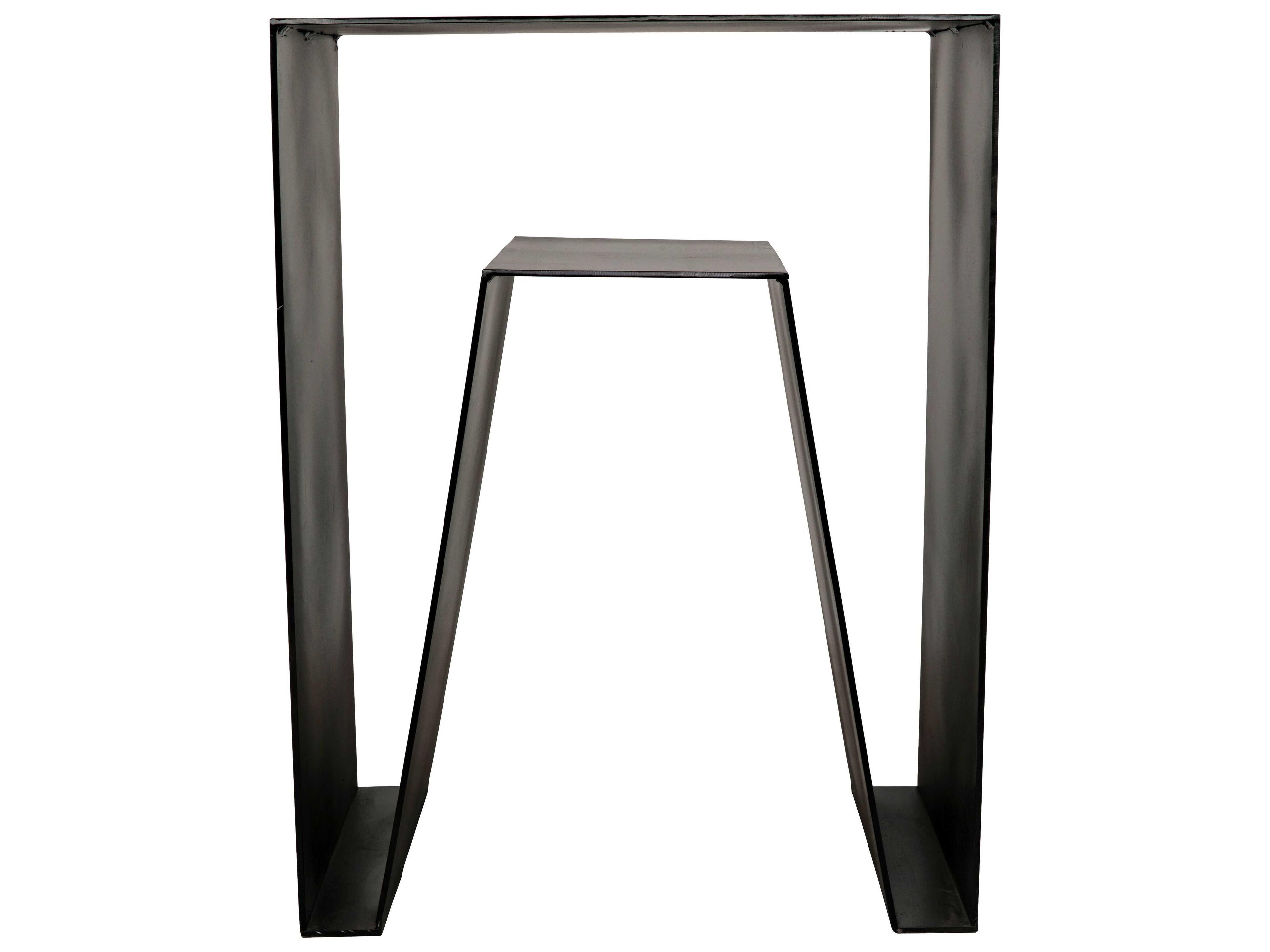 Noir Rectangular Black Metal End Table
