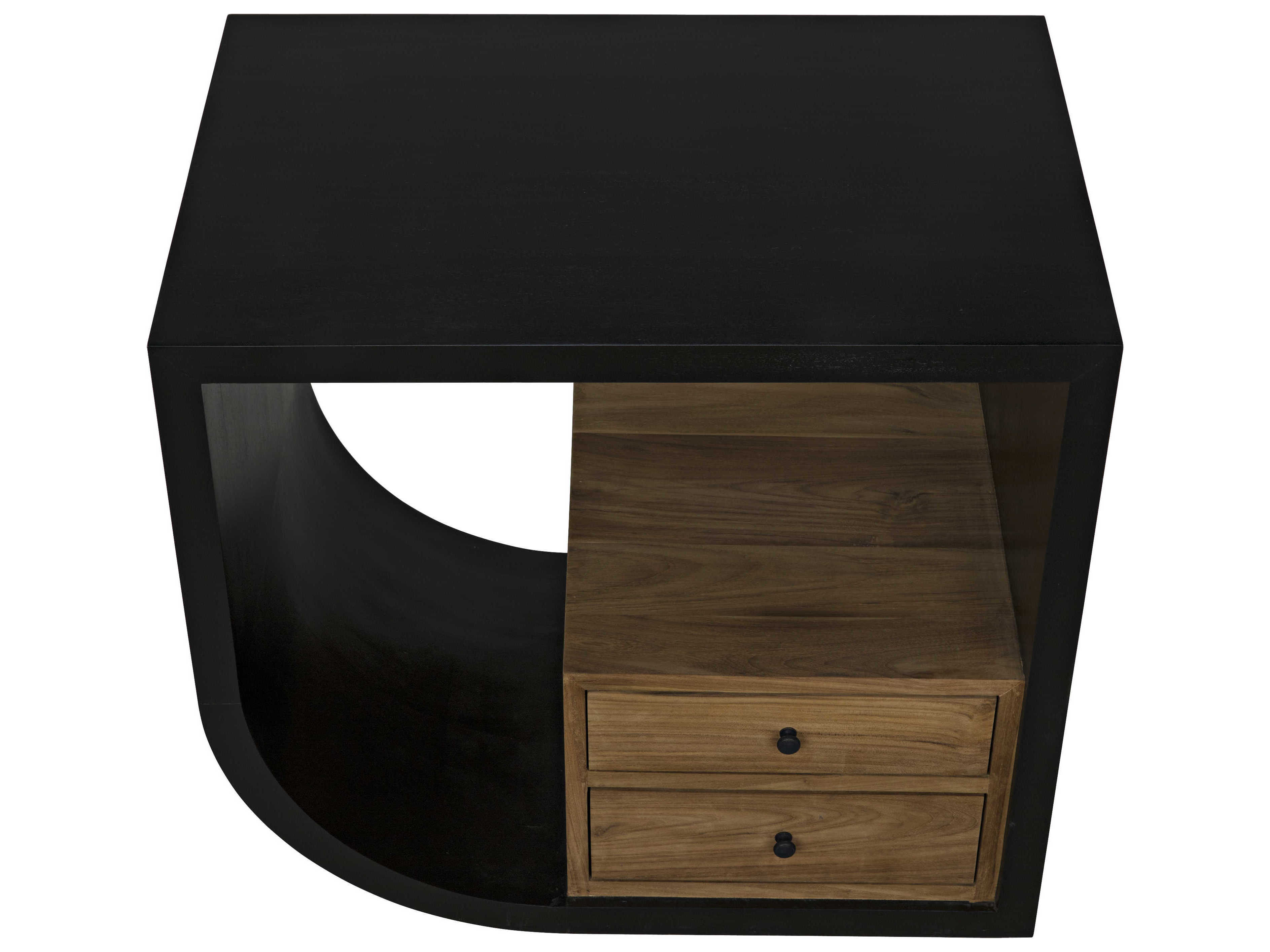 Noir Rectangular Wood Hand Rubbed Black Console Table