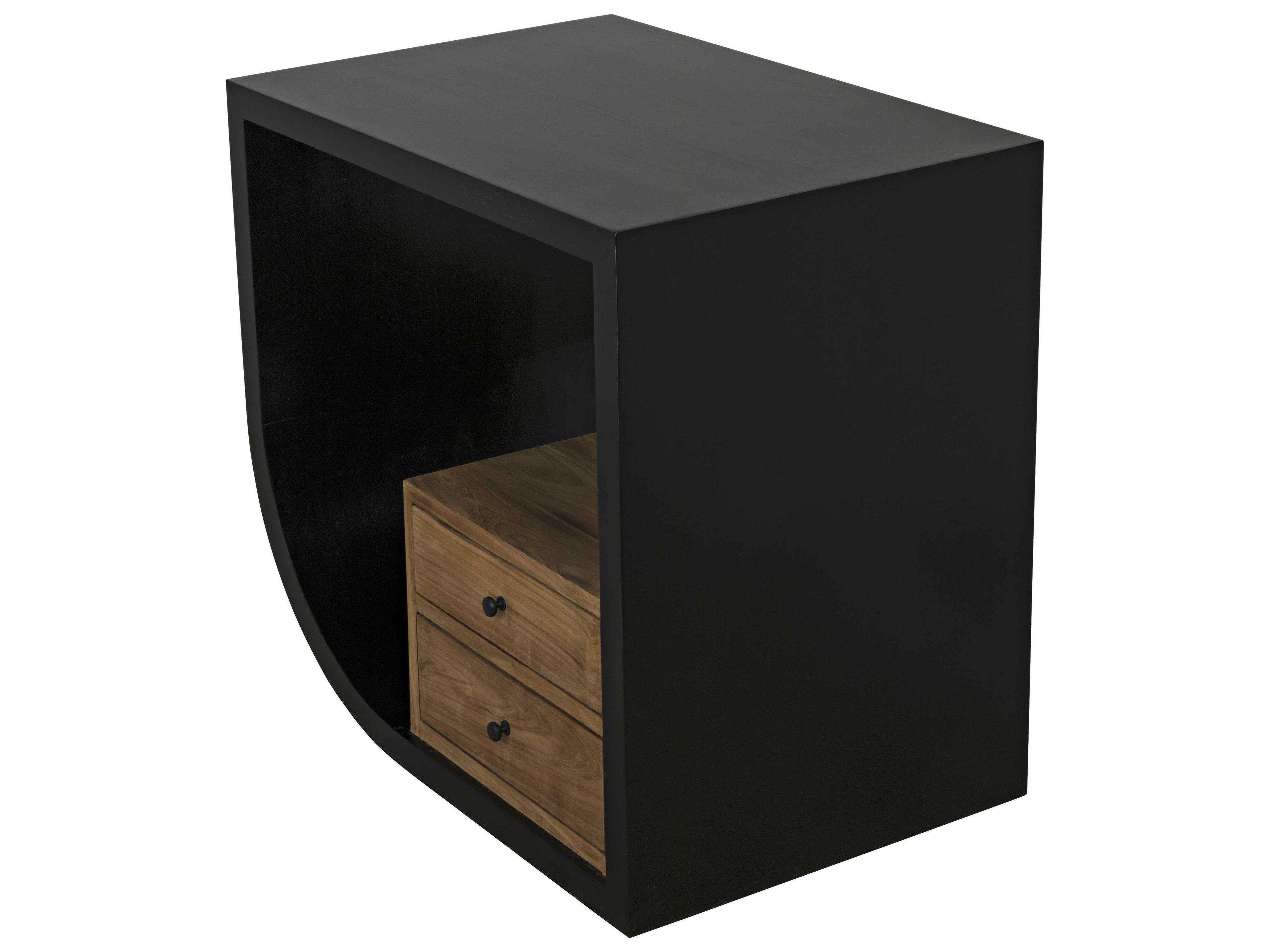 Noir Rectangular Wood Hand Rubbed Black Console Table