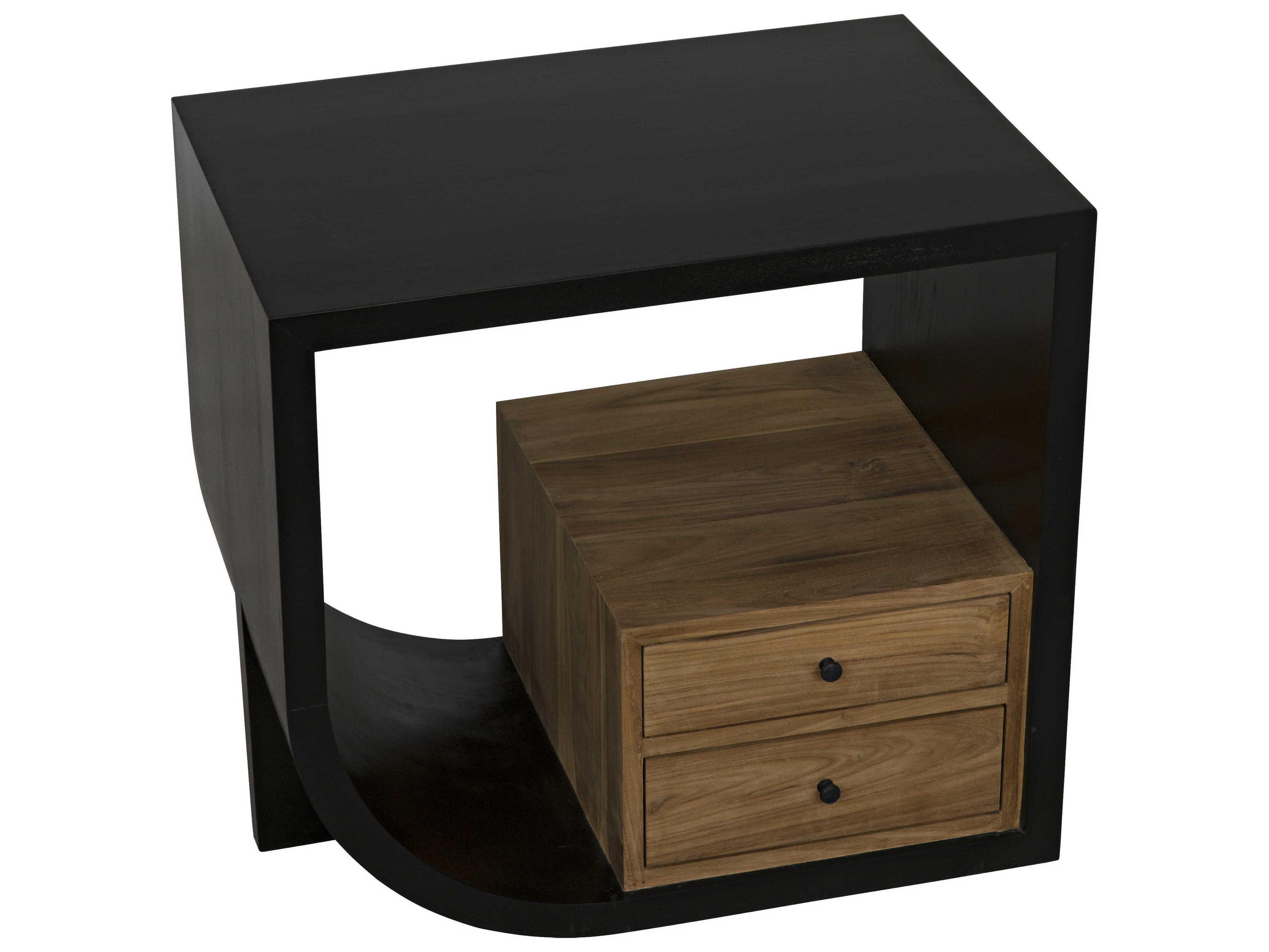 Noir Rectangular Wood Hand Rubbed Black Console Table