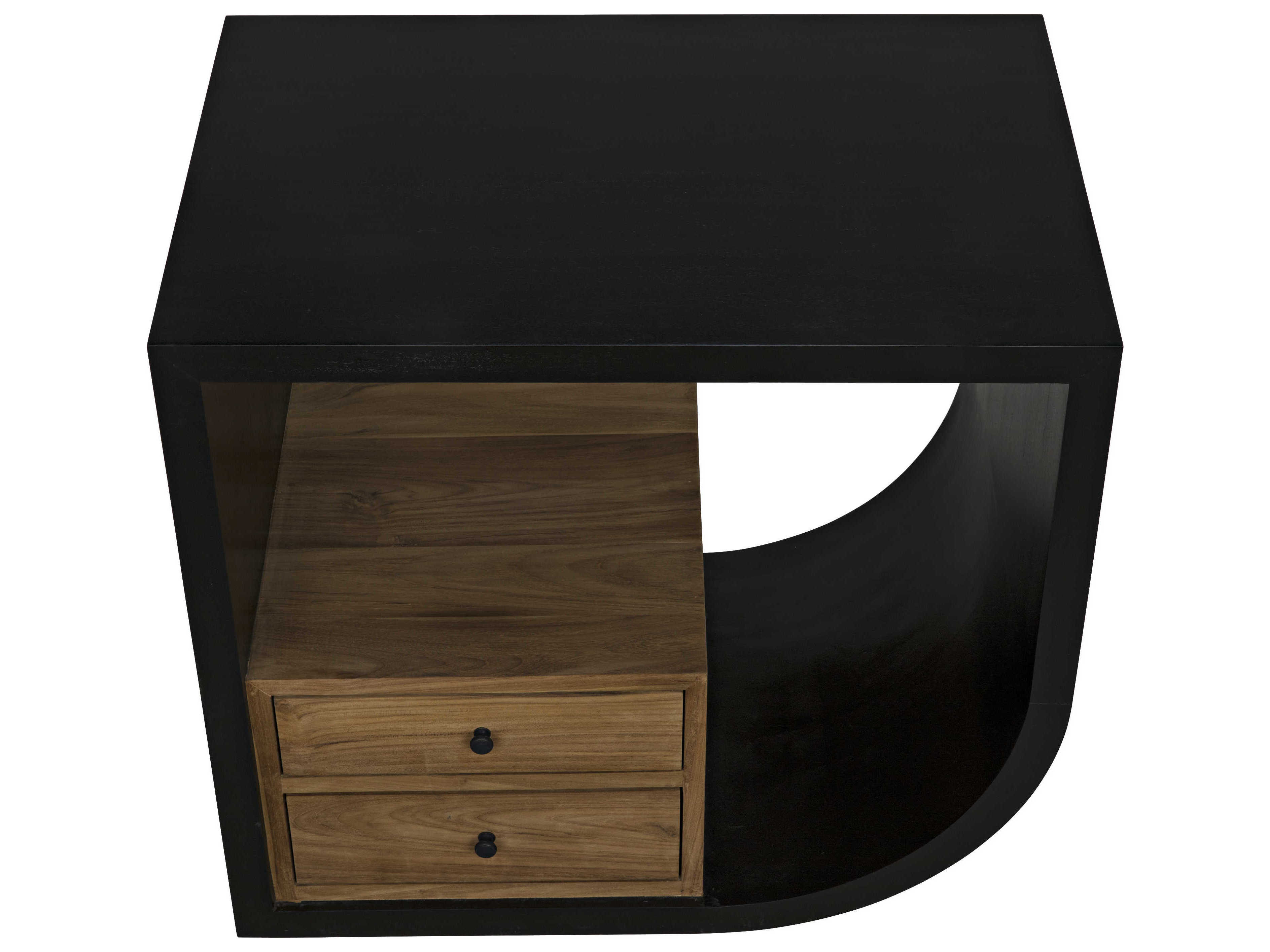 Noir Rectangular Wood Hand Rubbed Black Console Table