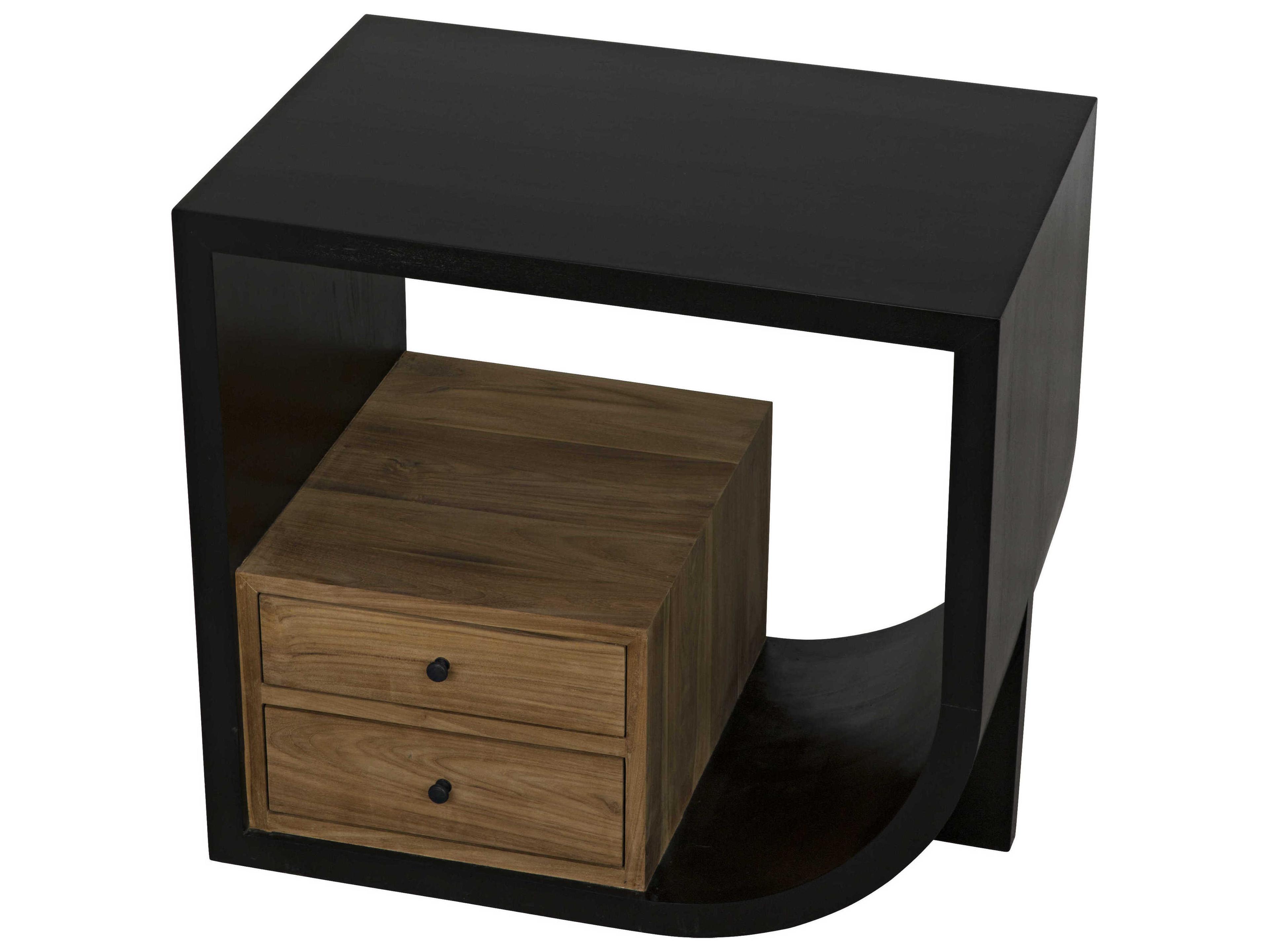 Noir Rectangular Wood Hand Rubbed Black Console Table