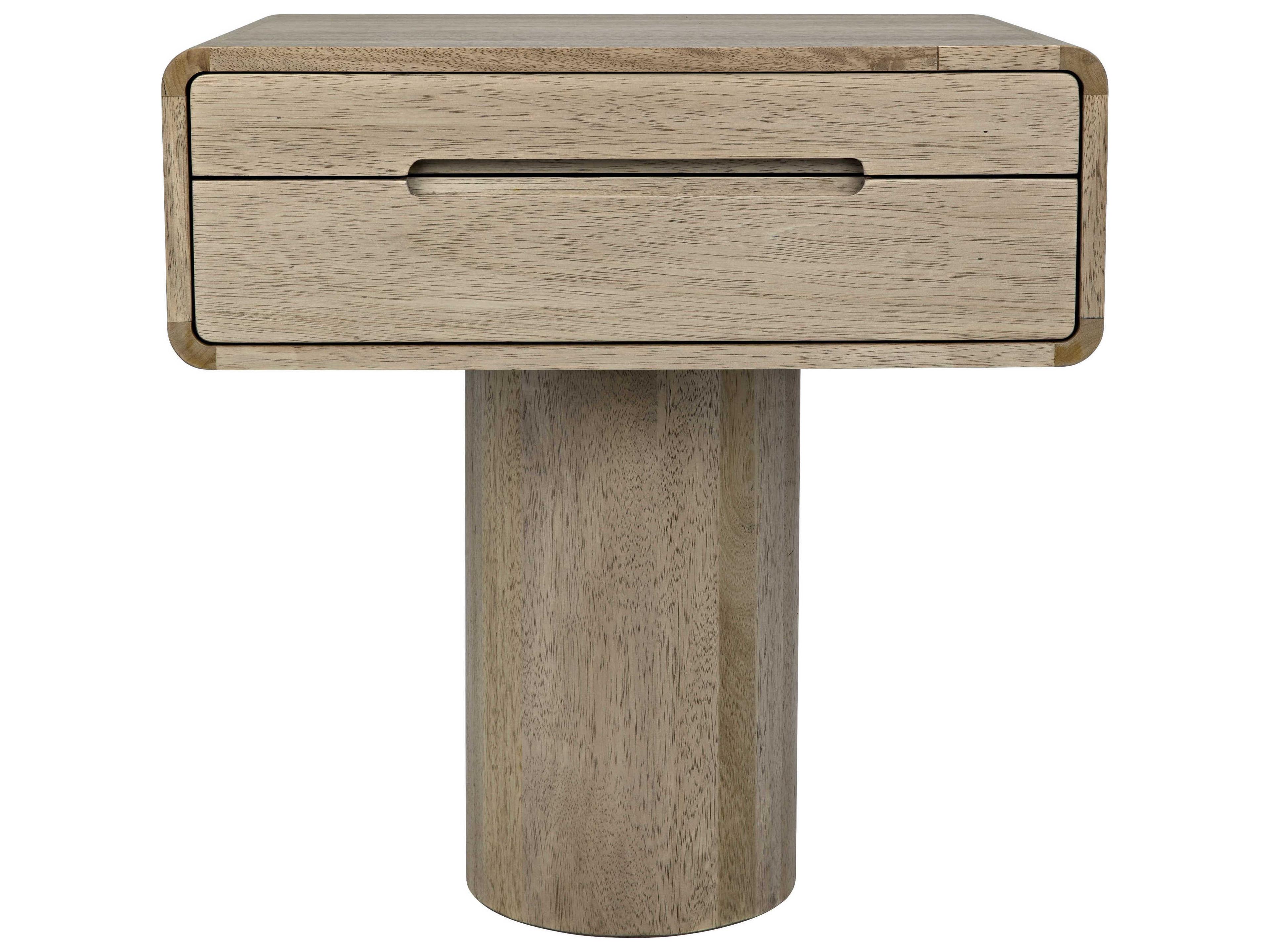 Noir Rectangular Wood Washed Walnut End Table