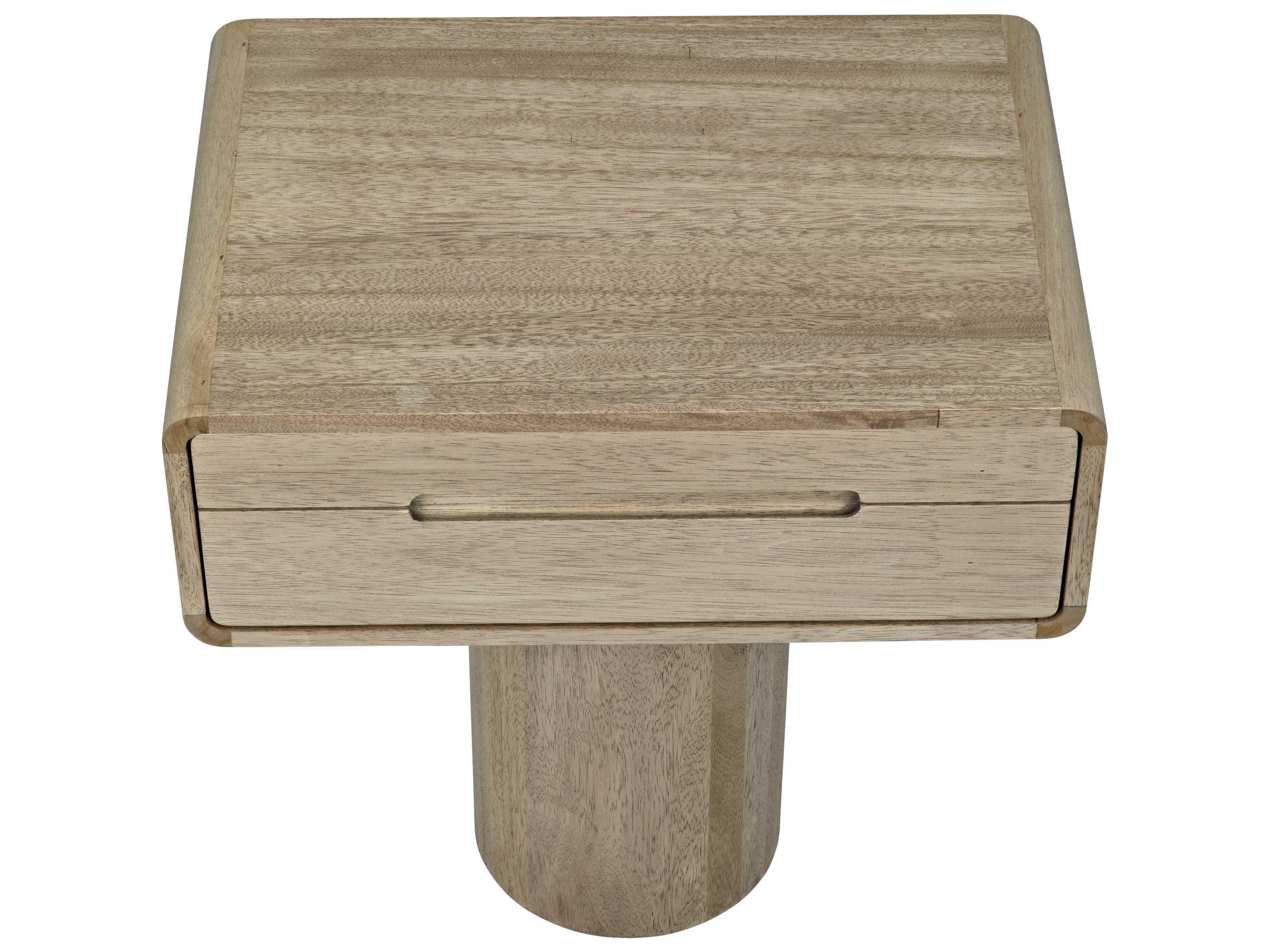 Noir Rectangular Wood Washed Walnut End Table