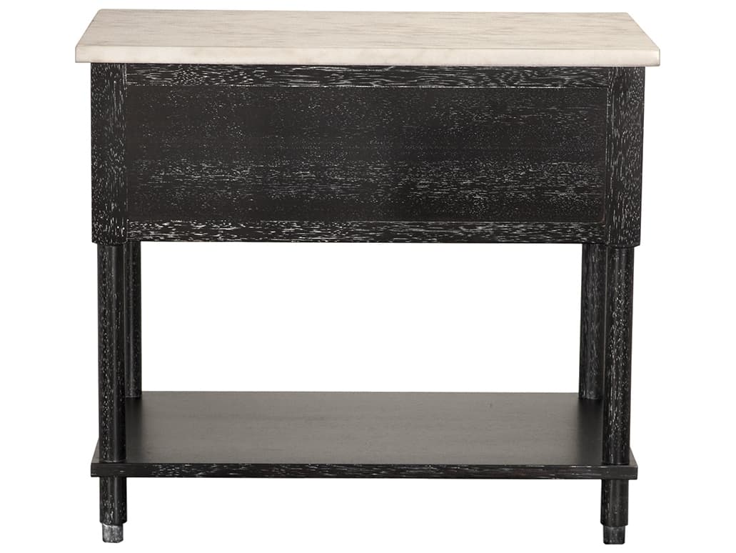 Noir Artemio Rectangular Marble Black Walnut End Table