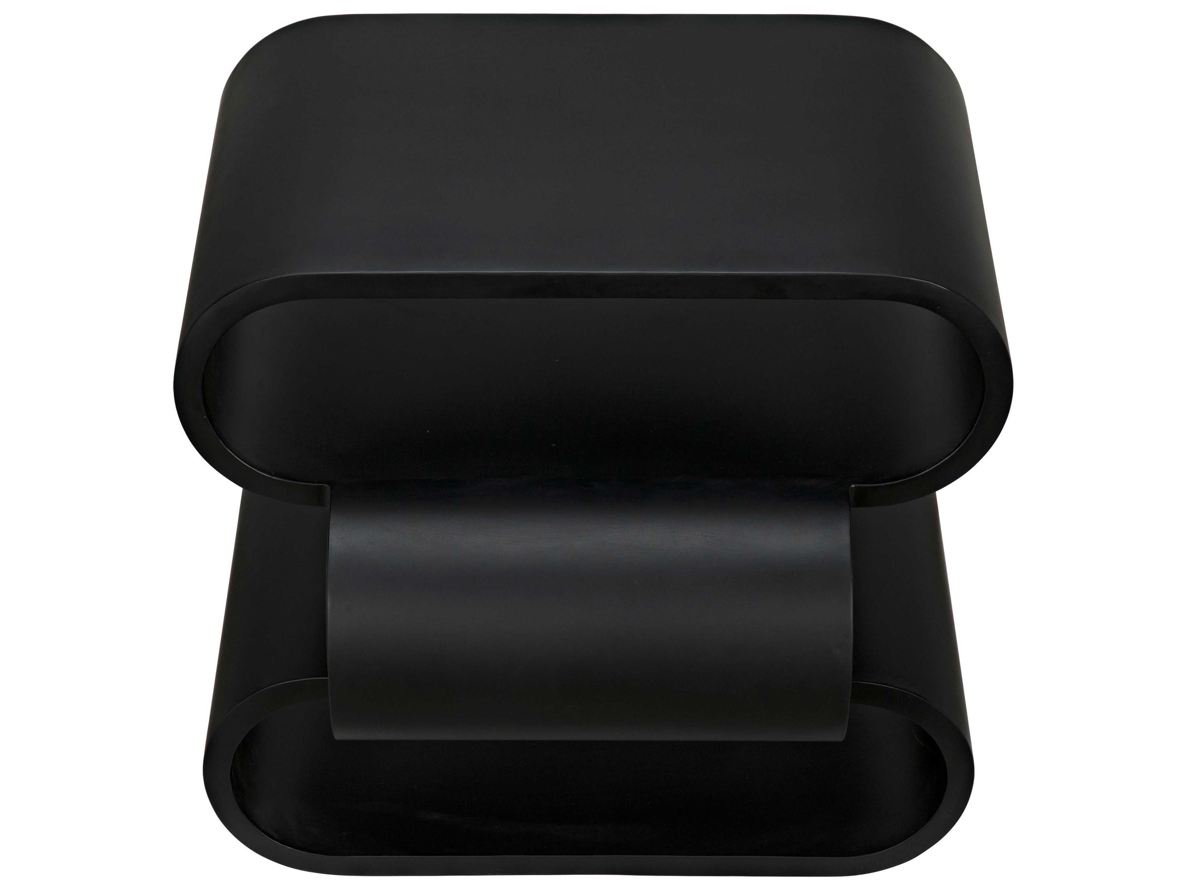 Noir Rectangular Black Metal End Table