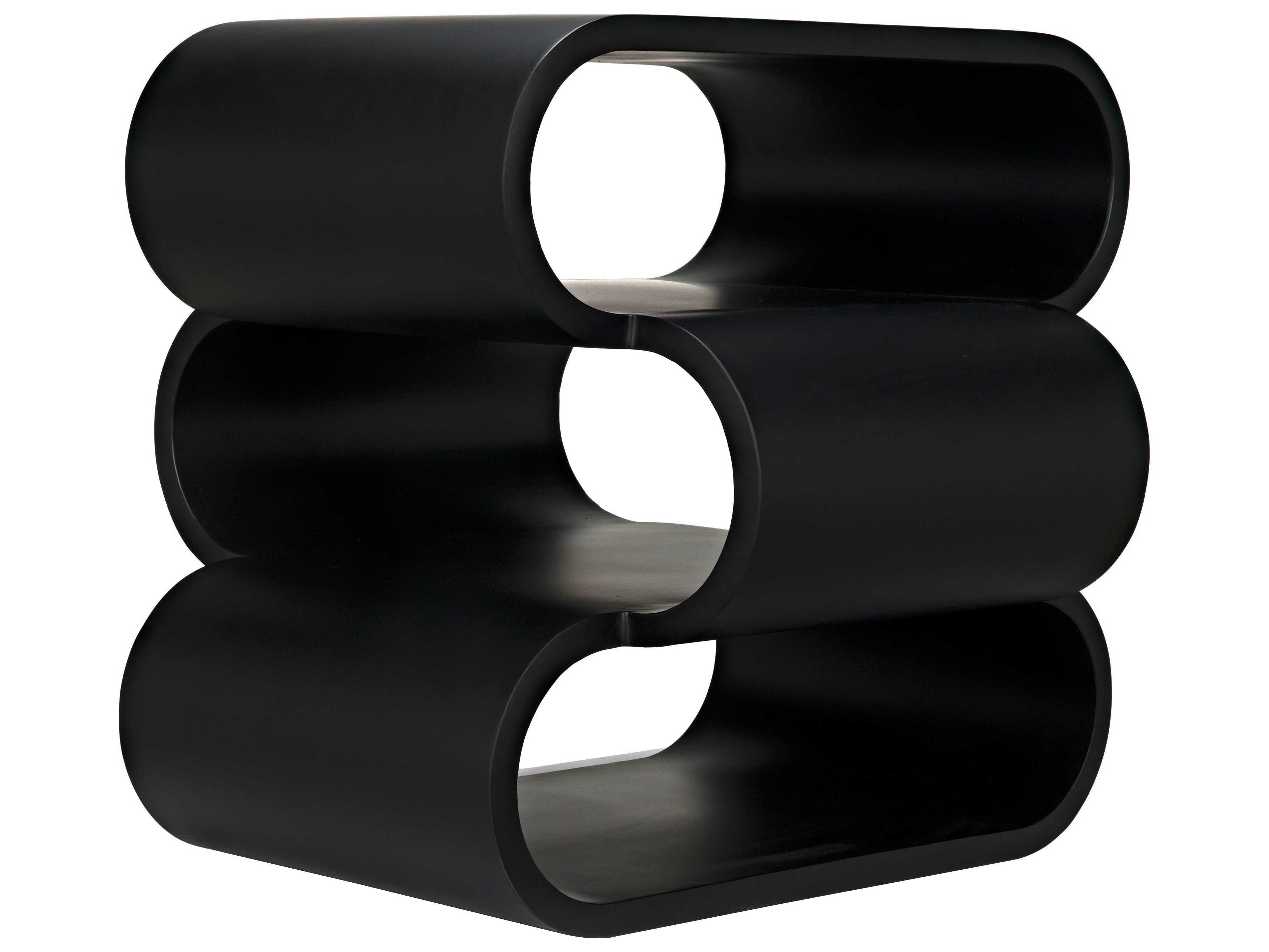 Noir Rectangular Black Metal End Table