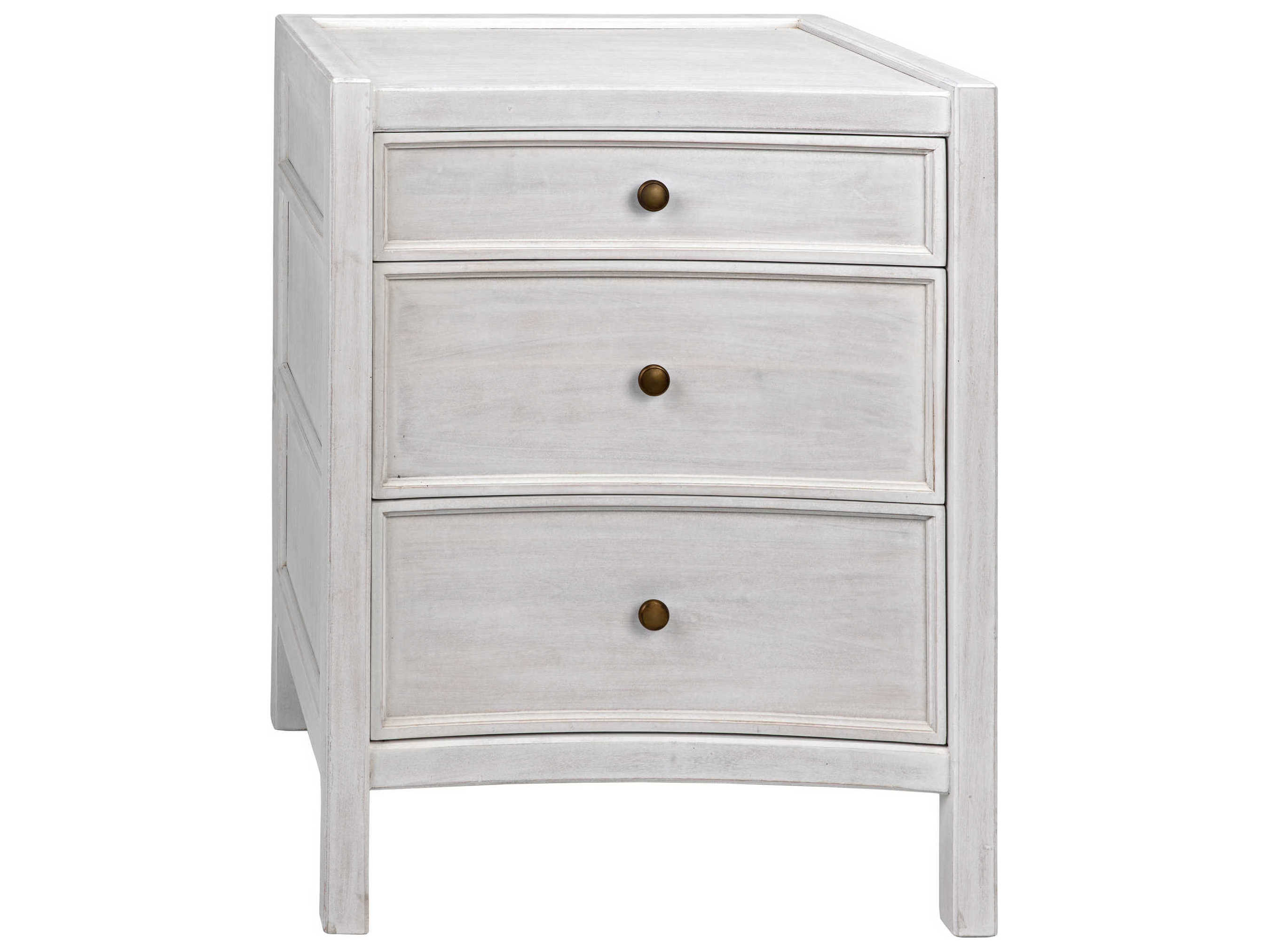 Noir Hampton 3-Drawers Mahogany Wood Nightstand