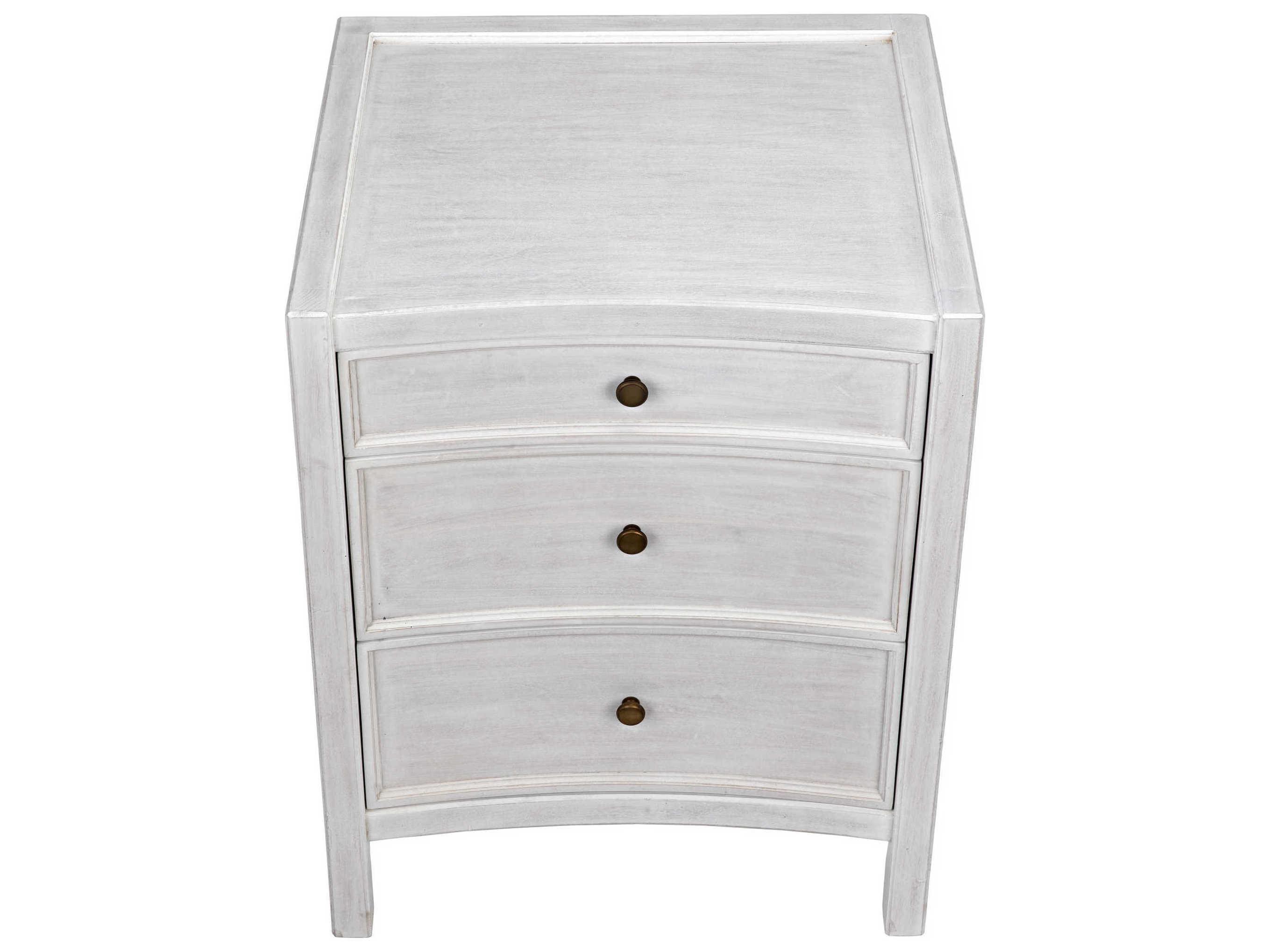 Noir Hampton 3-Drawers Mahogany Wood Nightstand