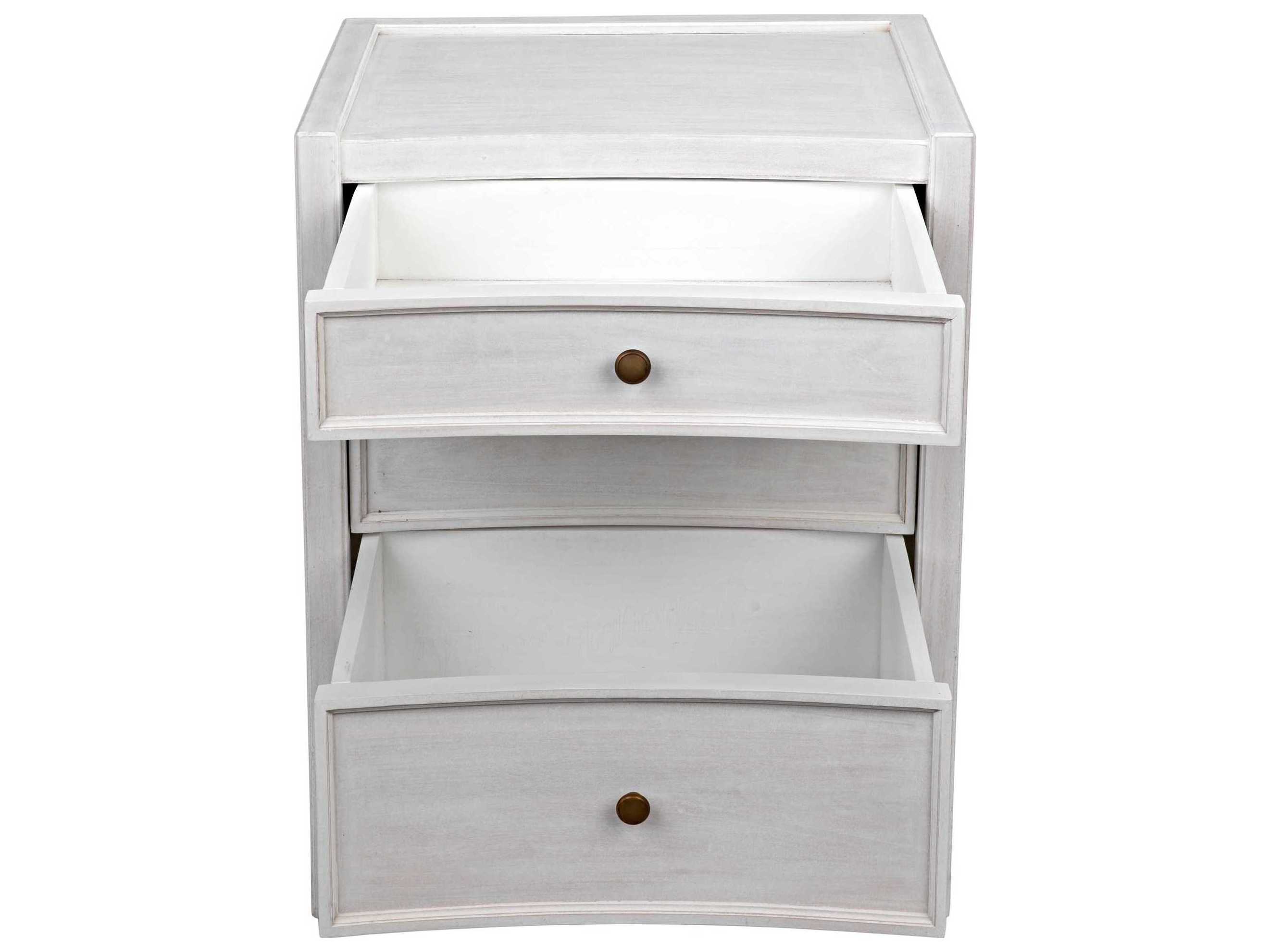 Noir Hampton 3-Drawers Mahogany Wood Nightstand