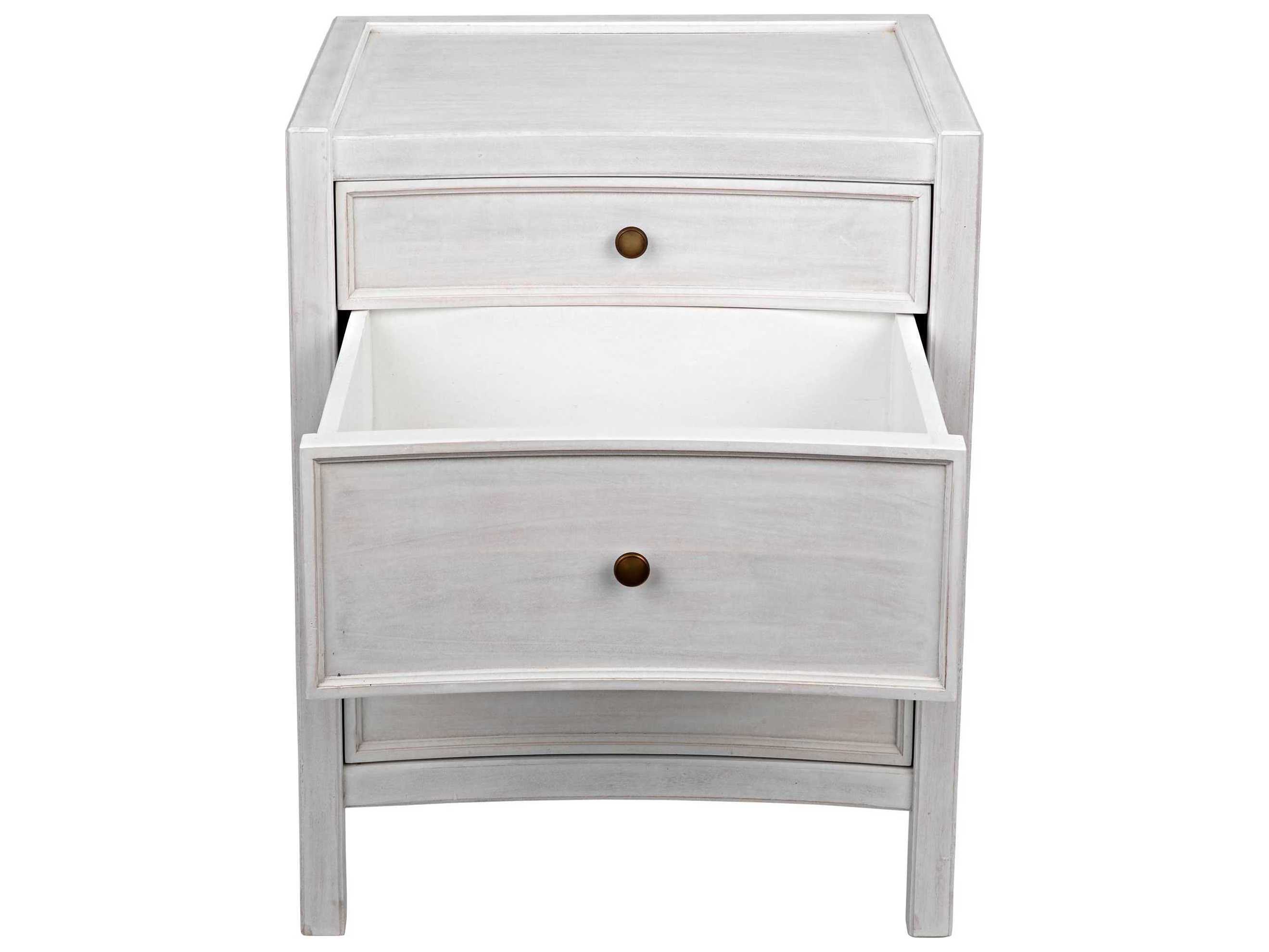 Noir Hampton 3-Drawers Mahogany Wood Nightstand