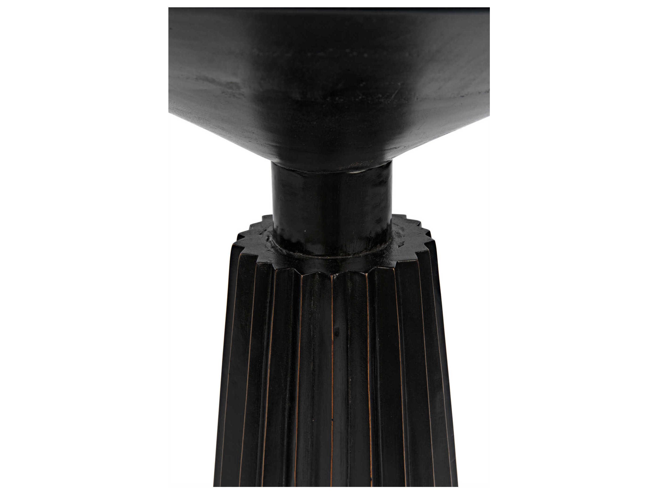 Noir Round Wood Hand Rubbed Black End Table