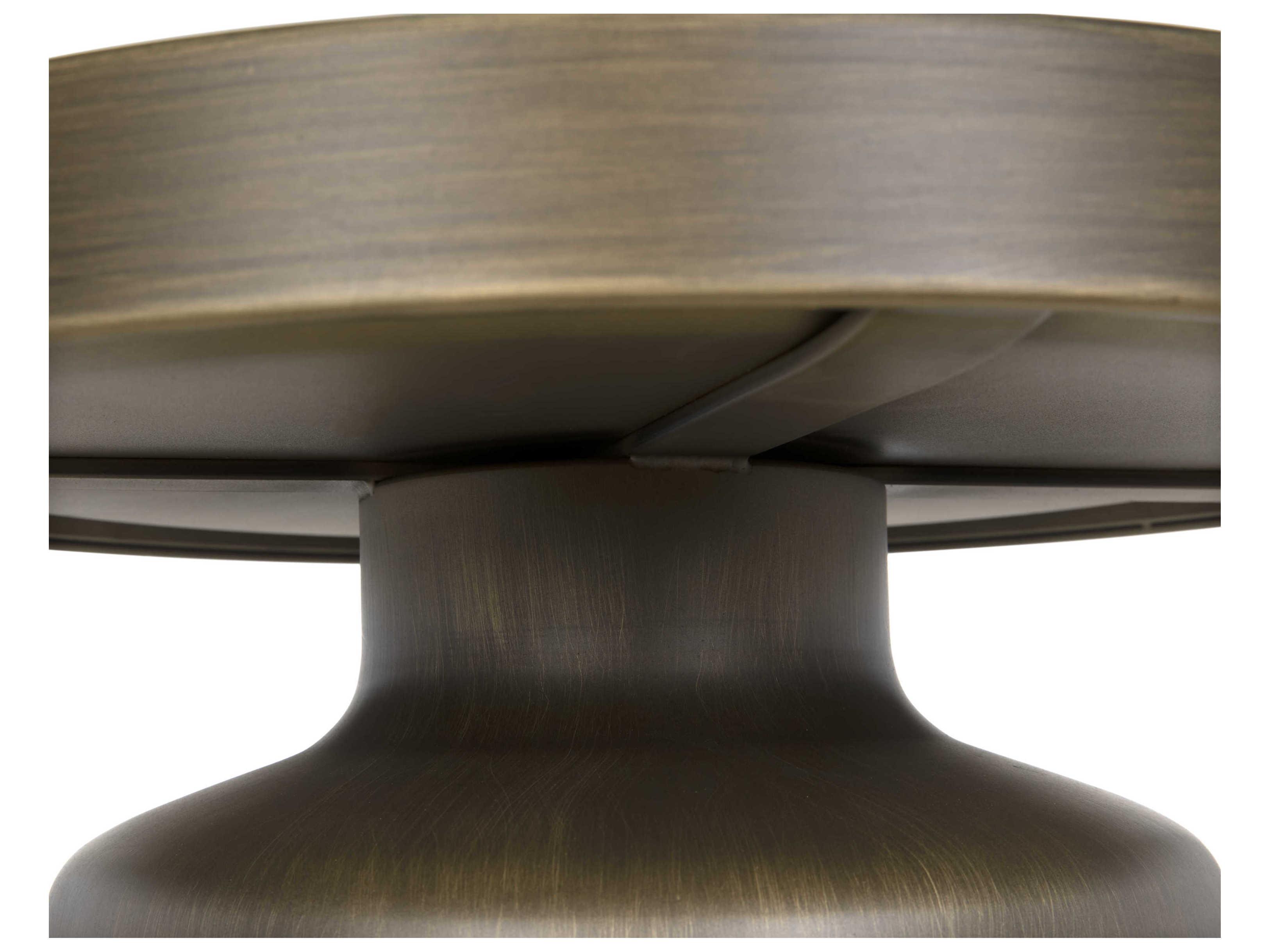 Noir Lee Round Metal Aged Brass End Table