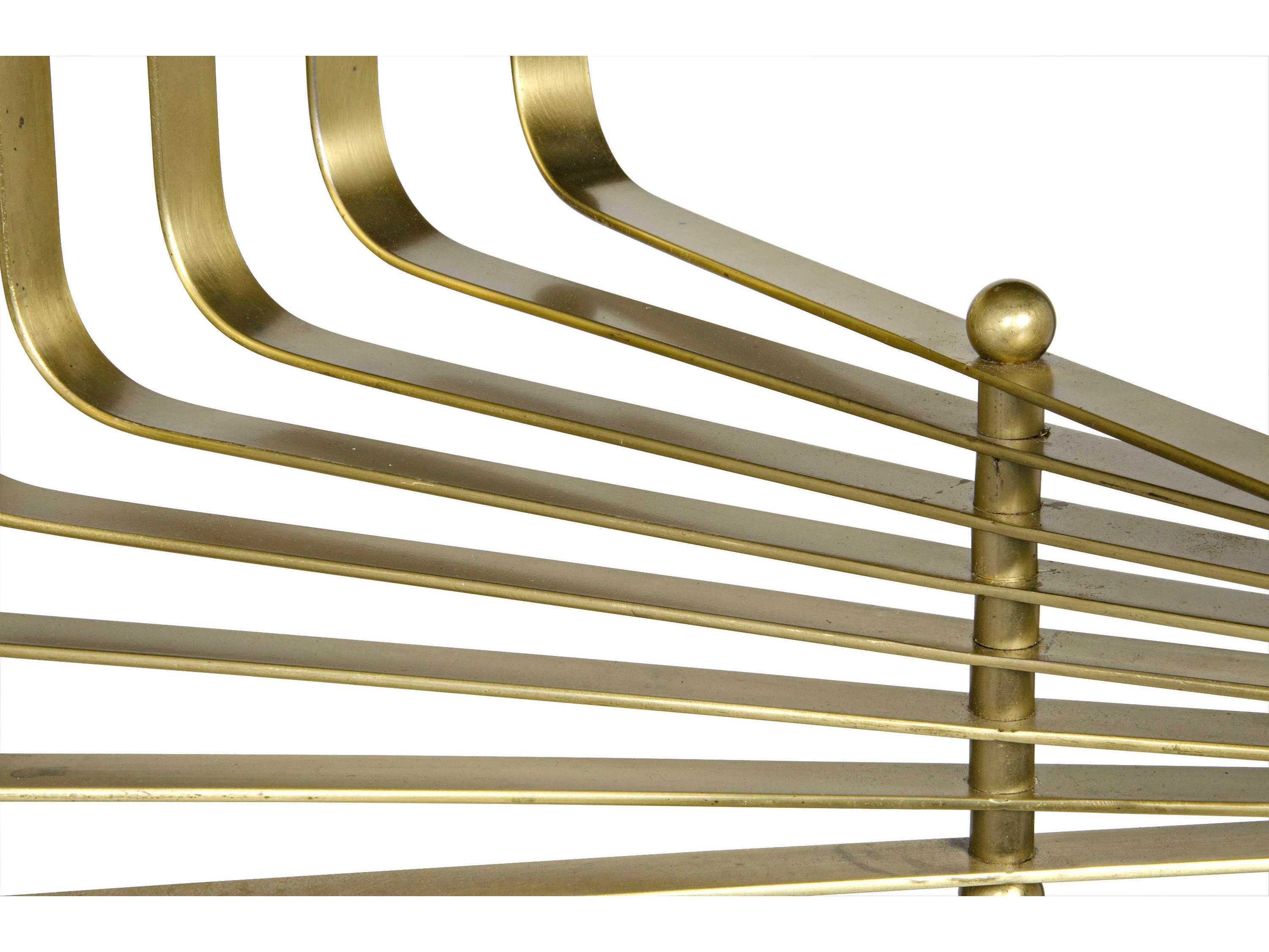 Noir Fixed Lighting 4-Light Antique Brass Geometric Chandelier