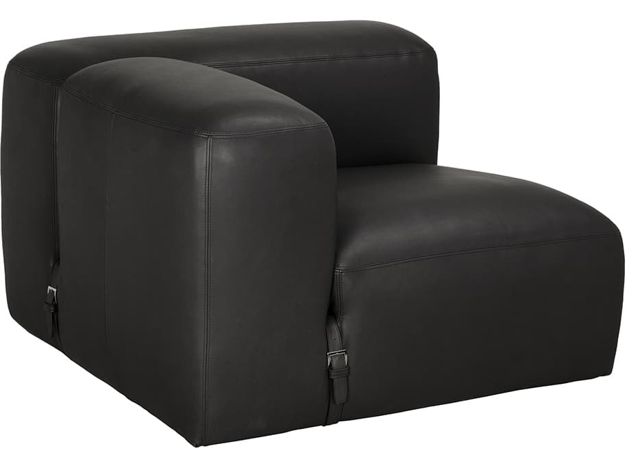 Noir Augustus Black Leather Modular Chair
