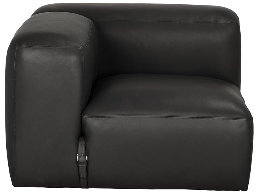 Noir Augustus Black Leather Modular Chair