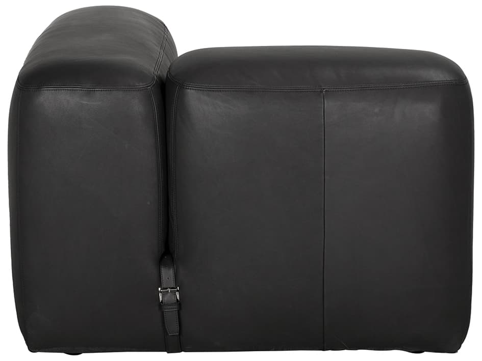 Noir Augustus Black Leather Modular Chair
