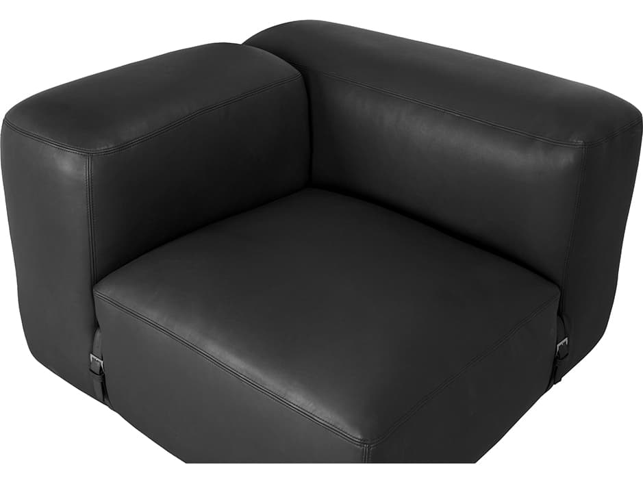 Noir Augustus Black Leather Modular Chair