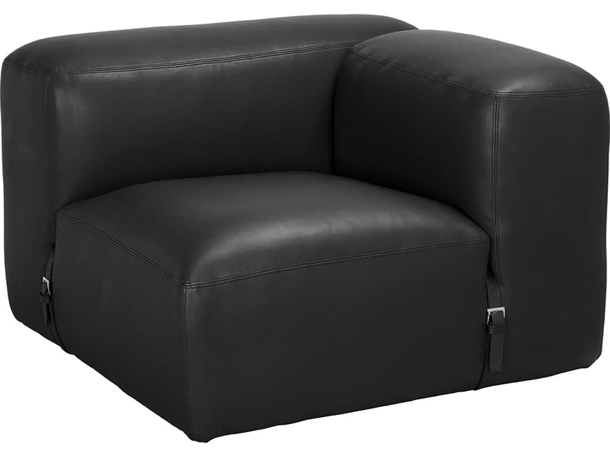 Noir Augustus Black Leather Modular Chair